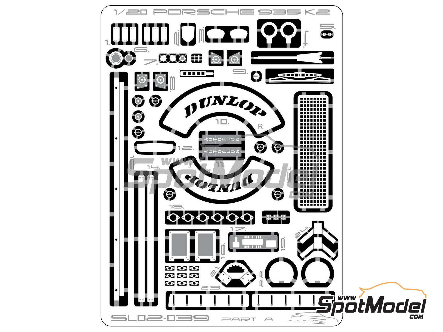 Image 2: Porsche 935 K2 | Detail up set in 1/20 scale manufactured by ScaleLab 24 (ref. SL02-039)