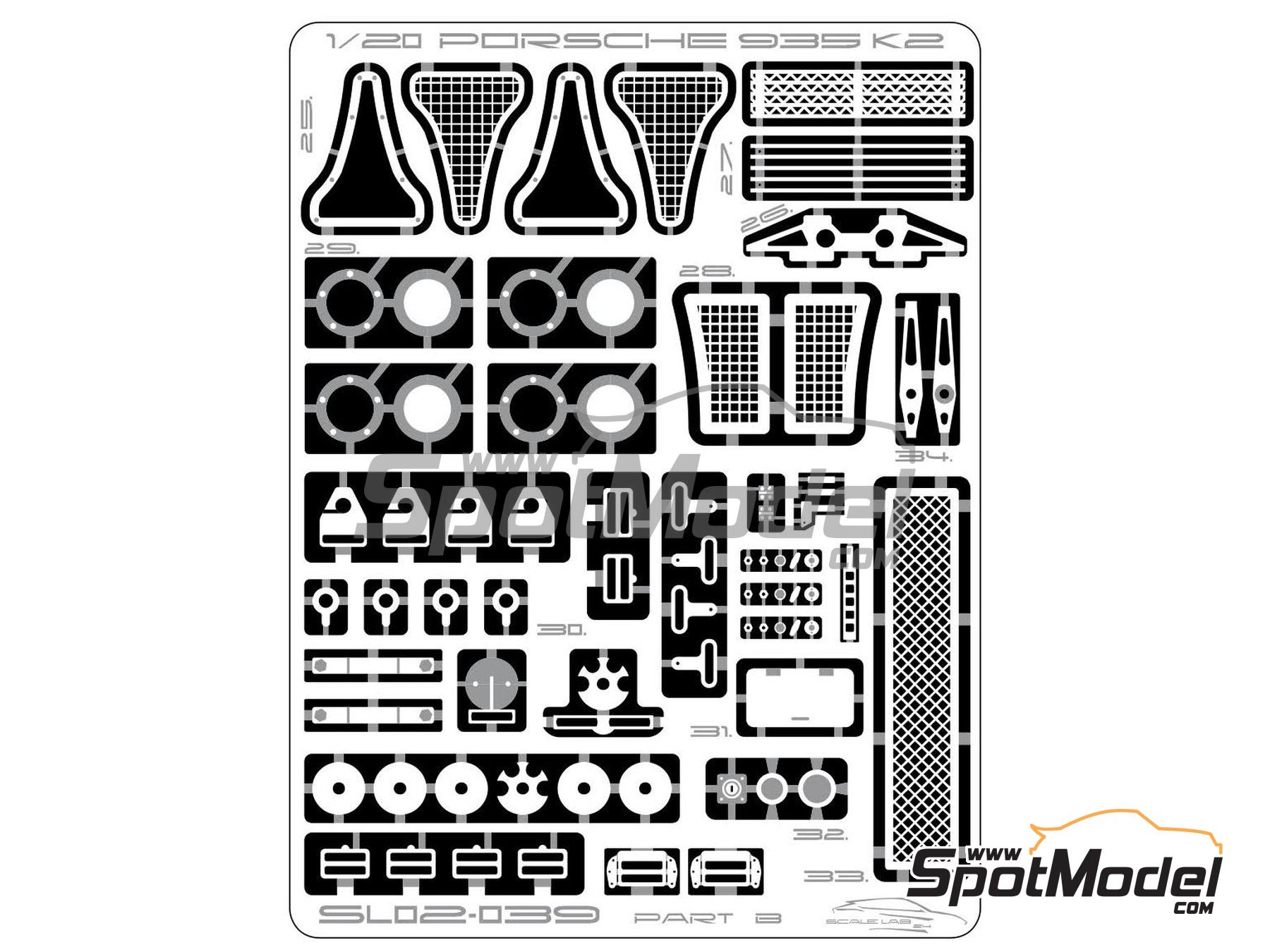 Image 3: Porsche 935 K2 | Detail up set in 1/20 scale manufactured by ScaleLab 24 (ref. SL02-039)