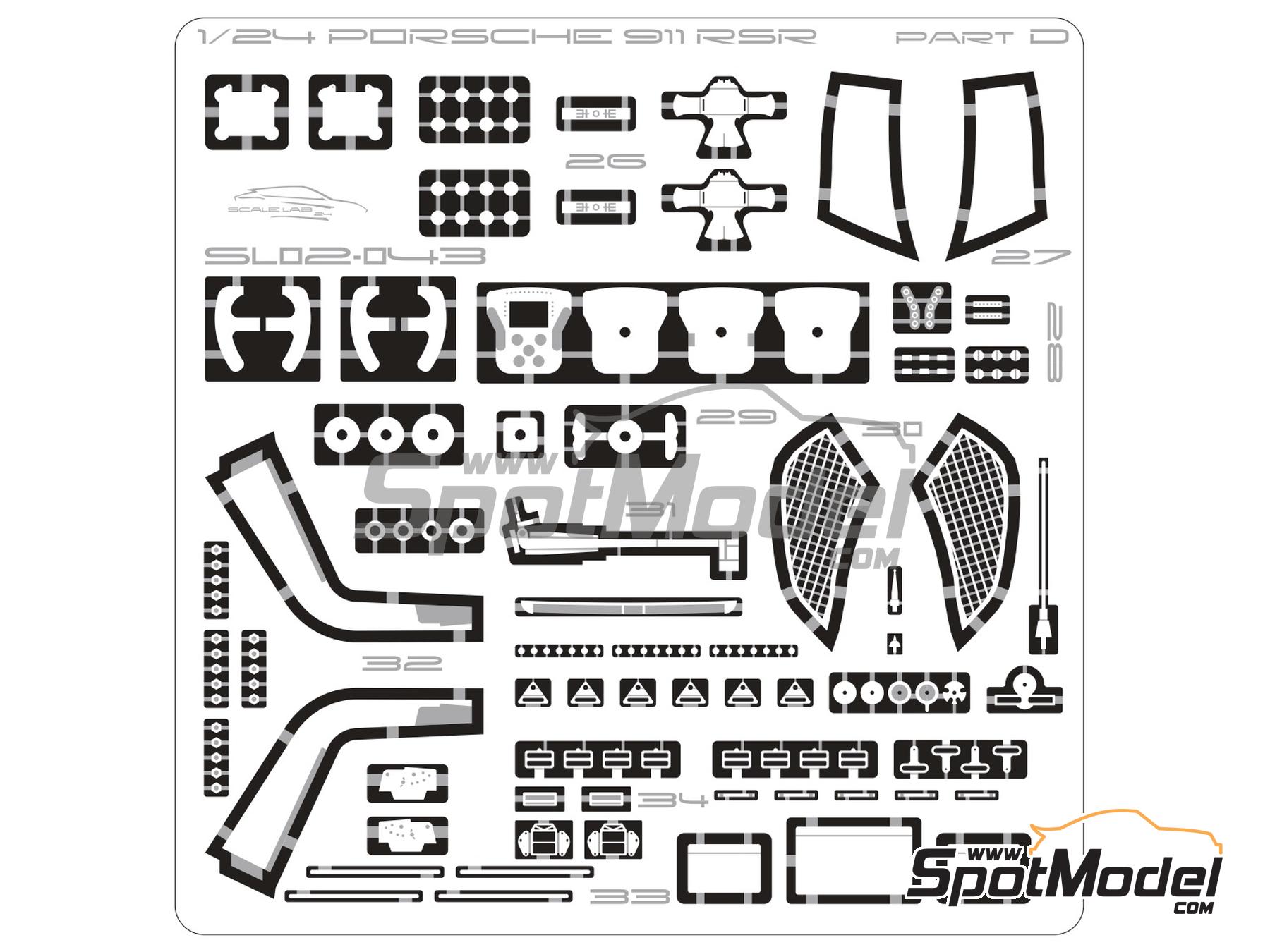 Image 4: Porsche 911 991 GT3 RSR | Detail up set in 1/24 scale manufactured by ScaleLab 24 (ref.&nbsp;SL02-043)