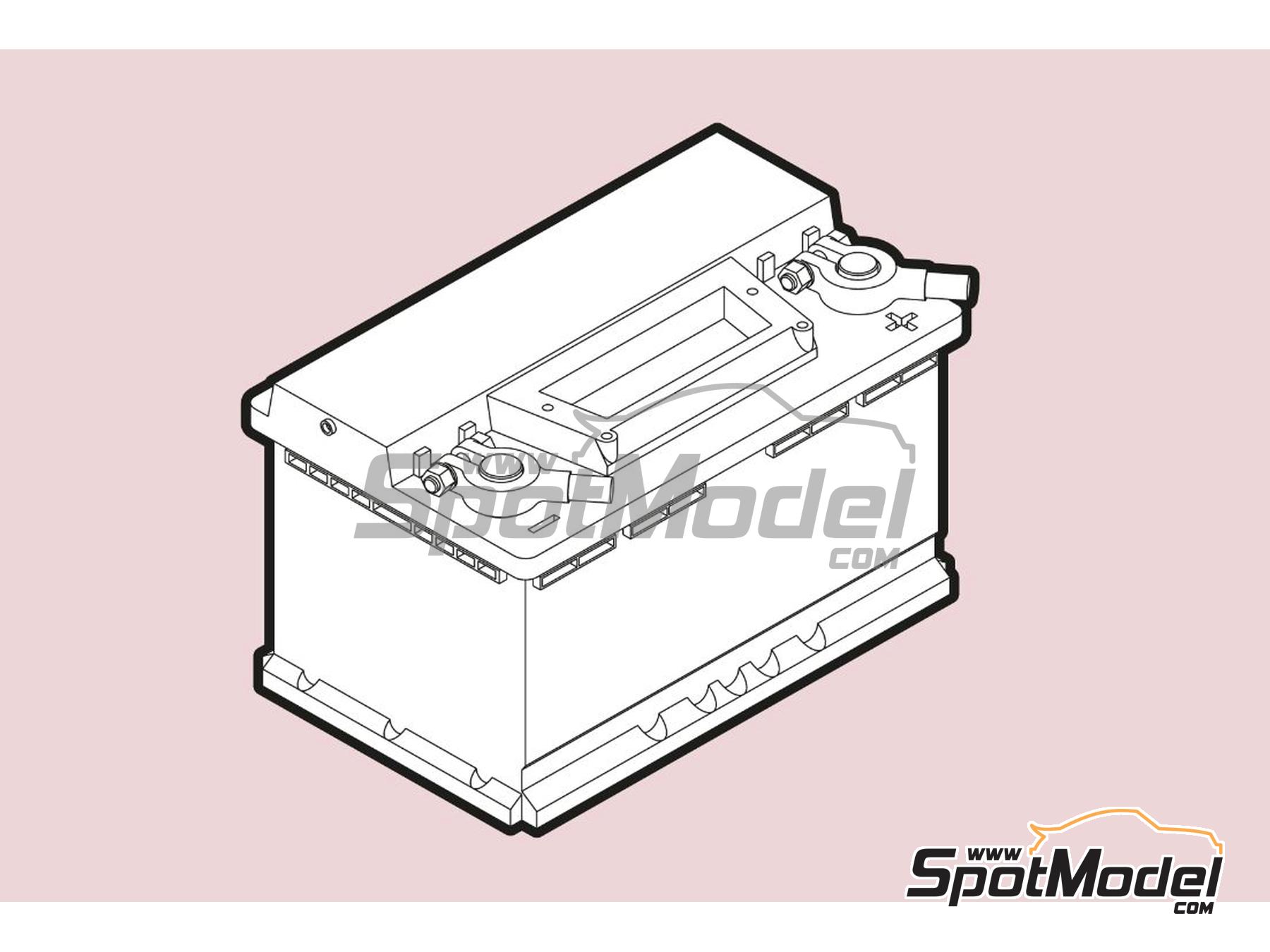 Image 2: Batería de coche | Detalle en escala 1/24 fabricado por Scalecars.Online (ref. SCO-R014)