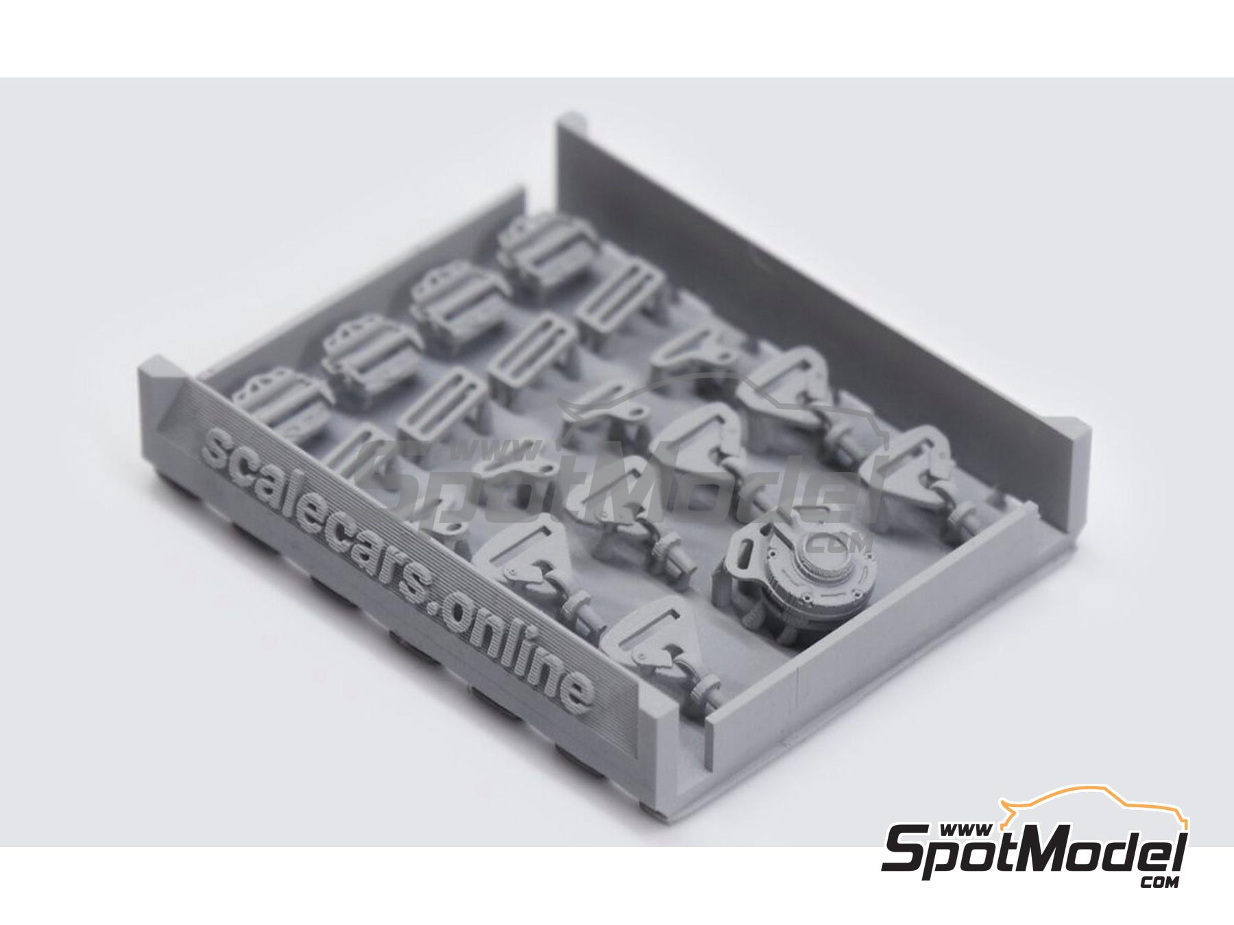 Image 1: Hebillas de arneses de competición | Detalle en escala 1/24 fabricado por Scalecars.Online (ref. SCO-R020)