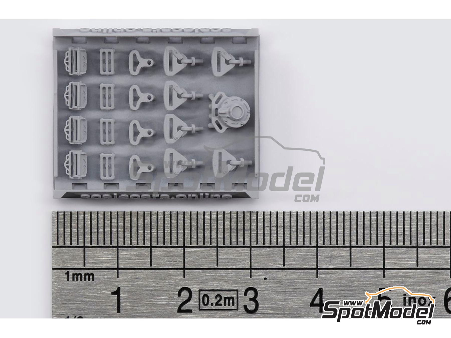 Image 4: Hebillas de arneses de competición | Detalle en escala 1/24 fabricado por Scalecars.Online (ref. SCO-R020)