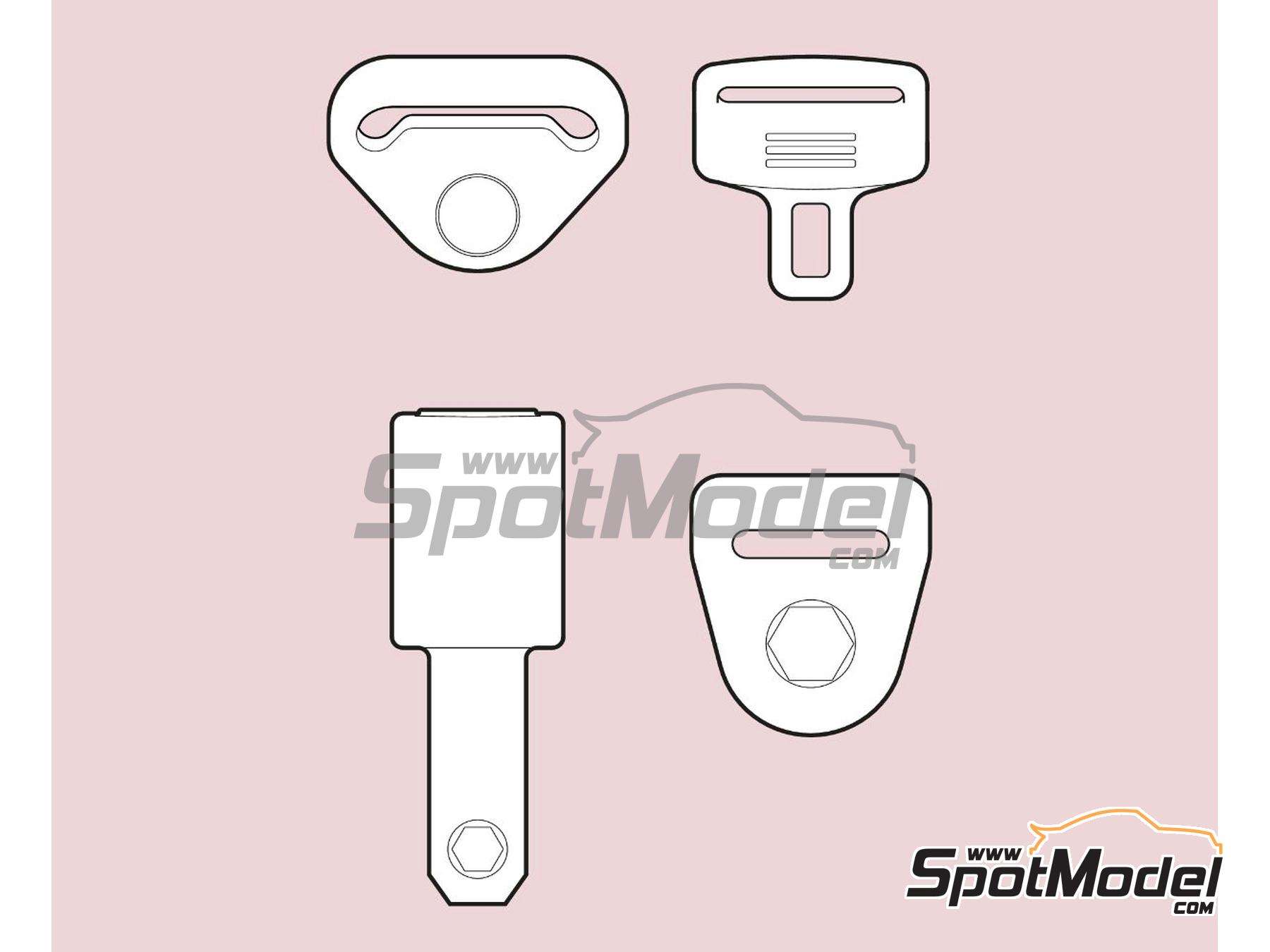 Image 2: Road seatbelt buckles | Detail in 1/24 scale manufactured by Scalecars.Online (ref.&nbsp;SCO-R021)