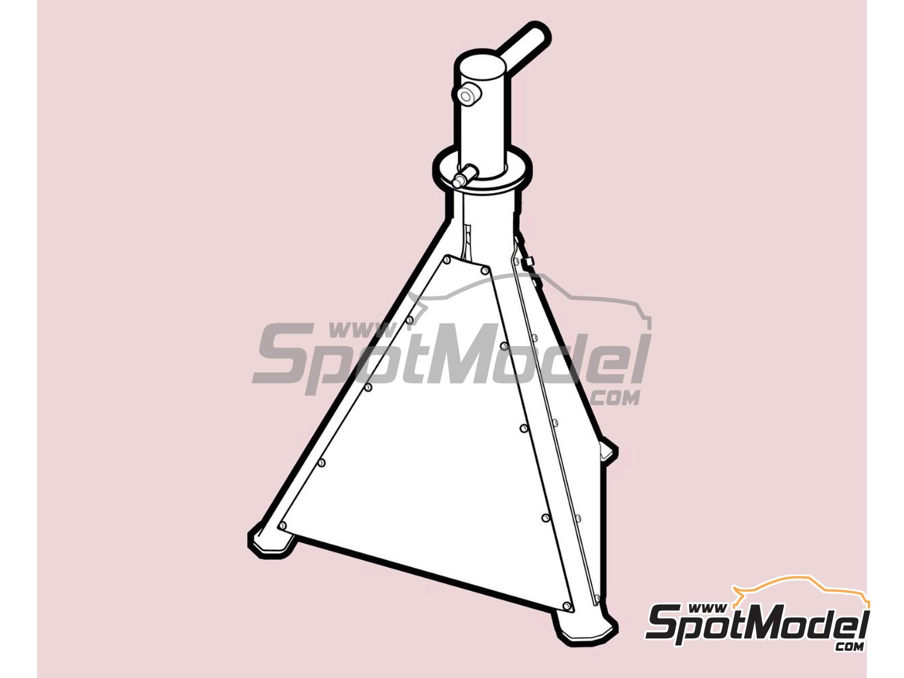 Image 1: Service Stands type 1 | Detail in 1/24 scale manufactured by Scalecars.Online (ref.&nbsp;SCO-R033)