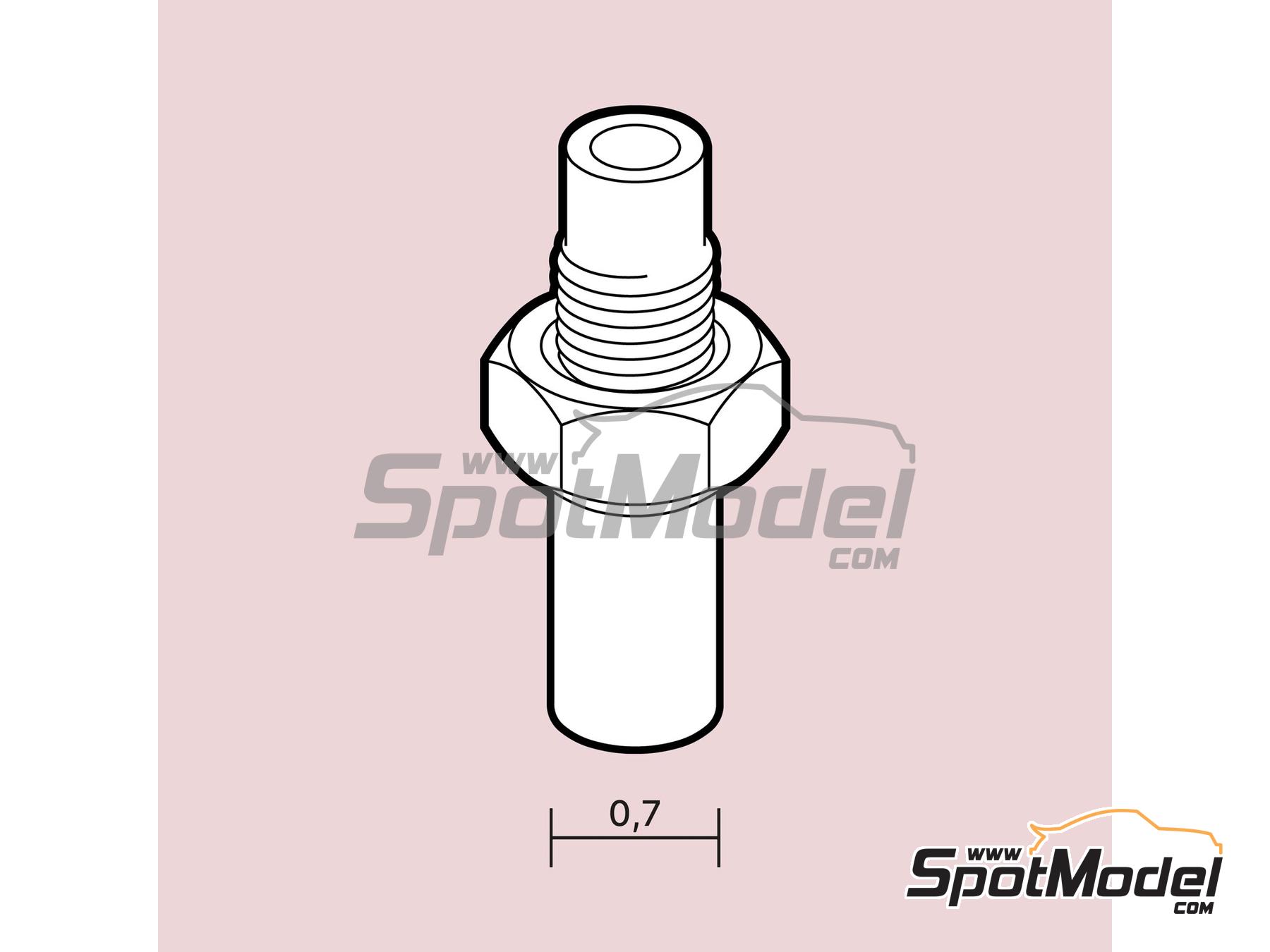 Image 1: Bolts NASCAR type 2 | Nuts in 1/24 scale manufactured by Scalecars.Online (ref.&nbsp;SCO-R049)