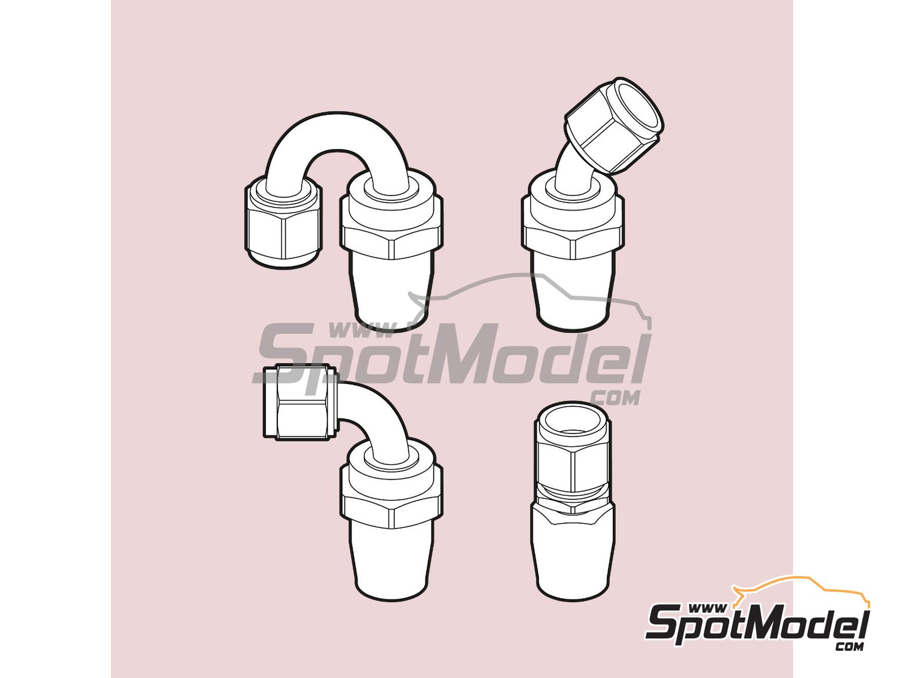 Image 1: Hose joints V.2 | Hose joints in 1/24 scale manufactured by Scalecars.Online (ref.&nbsp;SCO-R059)