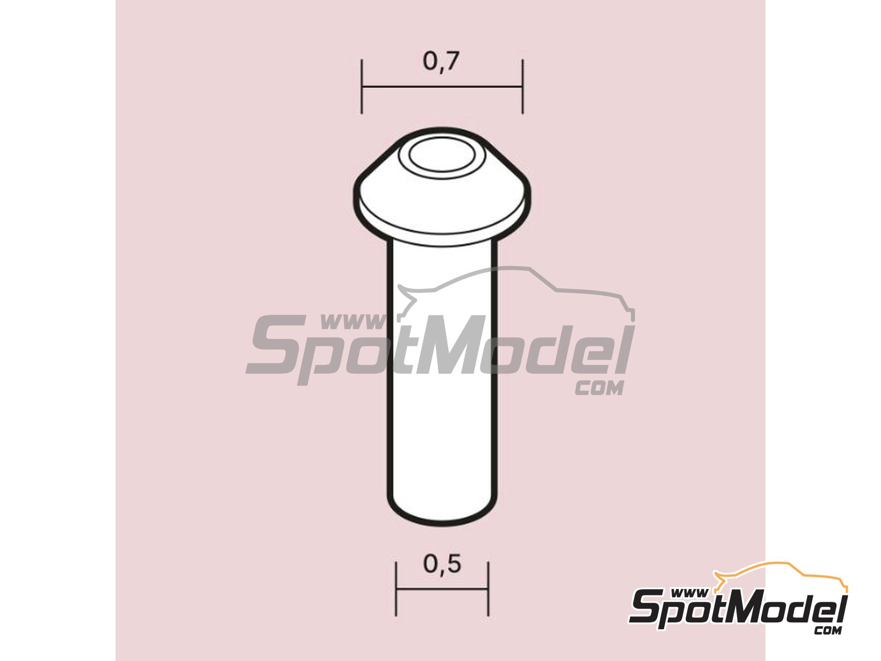 Image 1: Rivets 0.7 mm (cone head) | Rivets in 1/24 scale manufactured by Scalecars.Online (ref.&nbsp;SCO-R061)