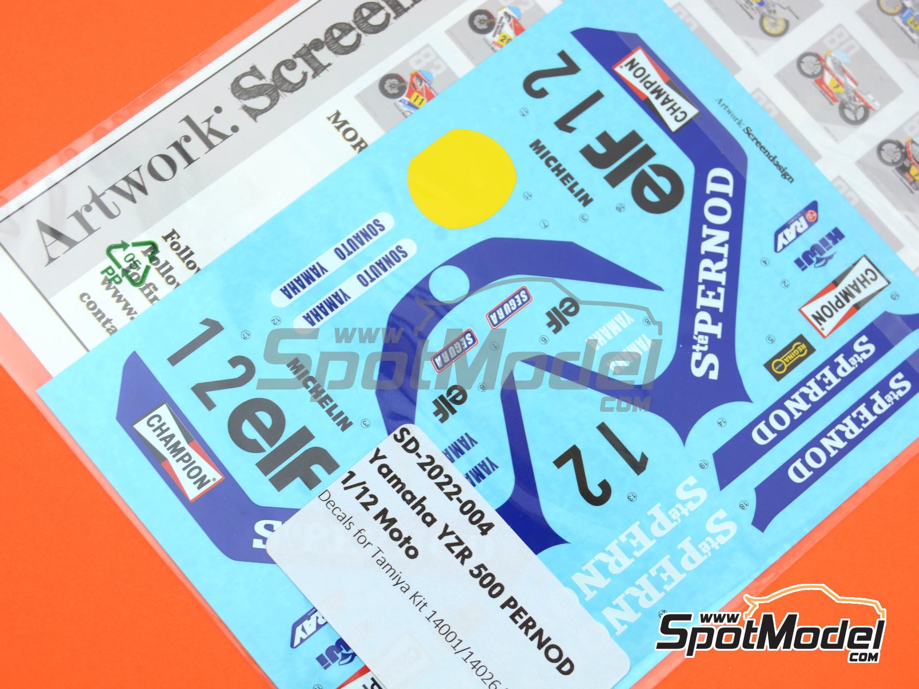 Image 4: Yamaha YZR500 sponsored by Pernod - Motorcycle World Championship 1980 | Marking / livery in 1/12 scale manufactured by Screendesign (ref.&nbsp;SD-2022-004)