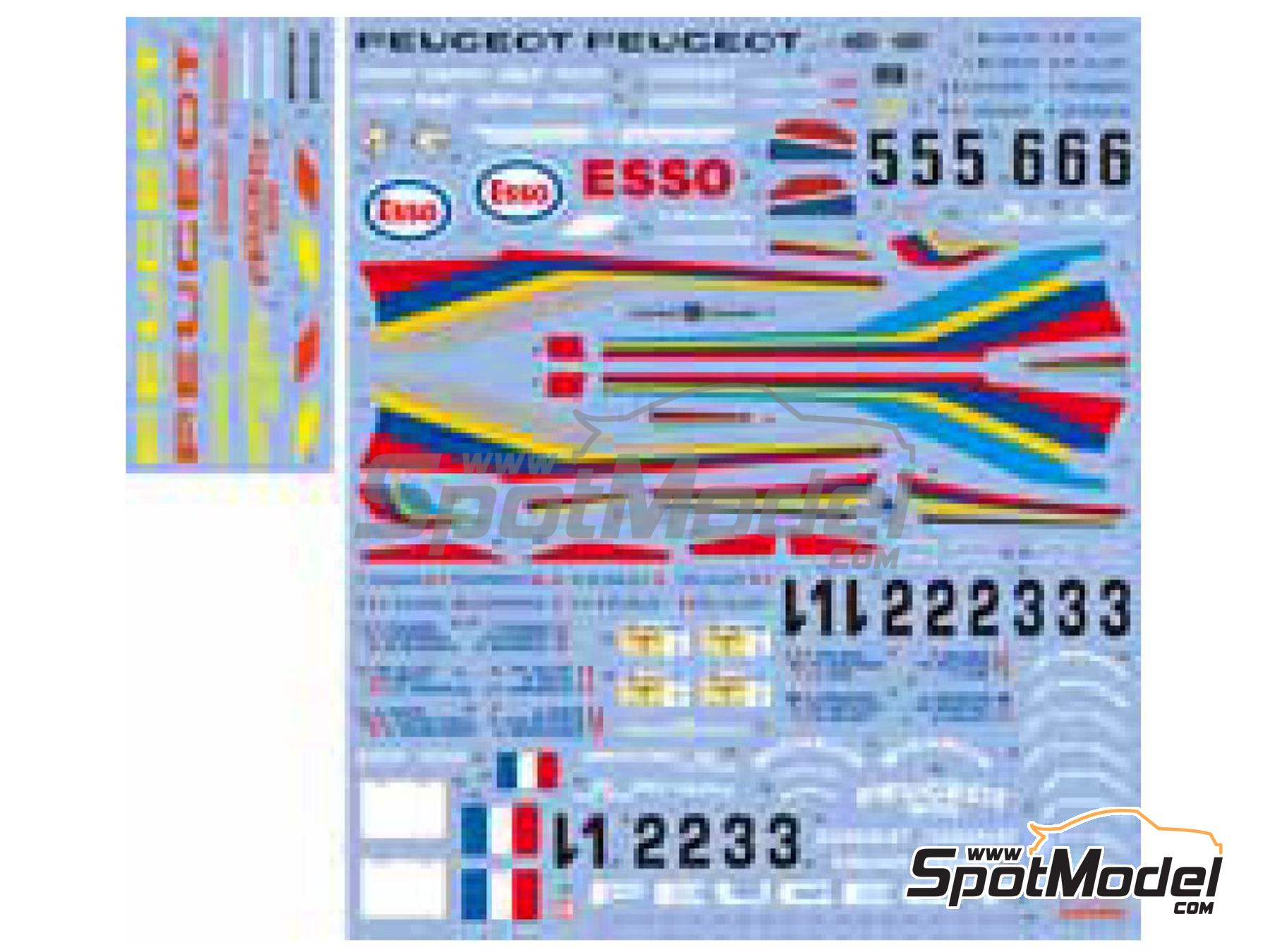 Image 2: Peugeot 905 Evo1 Peugeot Talbot Sport Team sponsored by Esso - 24 Hours Le Mans, Silverstone 1991, 1992 and 1993 | Marking / livery in 1/24 scale manufactured by Shunko Models (ref.&nbsp;SHK-D120B)