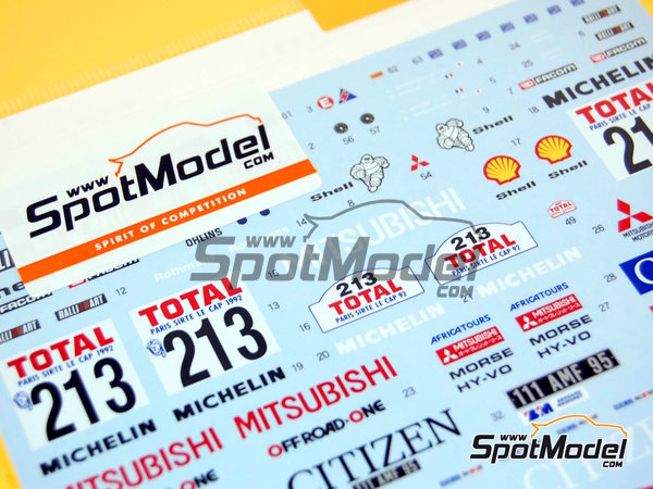 Image 2: Mitsubishi Pajero Sonauto RalliArt Team sponsored by Citizen - Paris Le Cap 1992 | Marking / livery in 1/24 scale manufactured by Shunko Models (ref.&nbsp;SHK-D206)