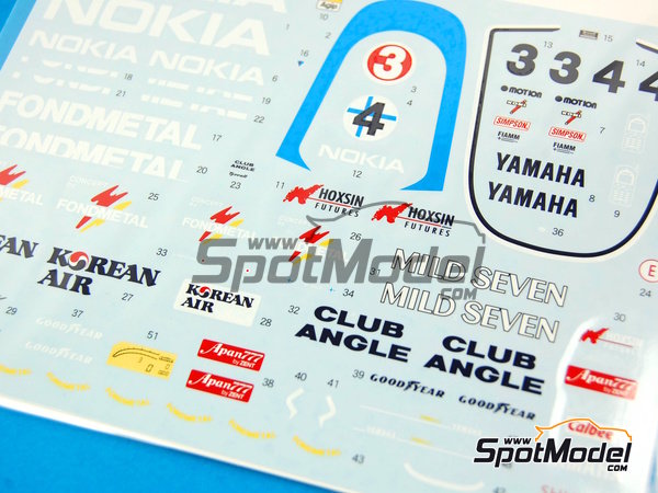 Image 4: Tyrrell Yamaha 023 Tyrrell Racing Team sponsored by Nokia - FIA Formula 1 World Championship 1995 | Marking / livery in 1/20 scale manufactured by Shunko Models (ref.&nbsp;SHK-D222)