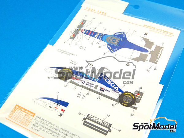 Image 6: Tyrrell Yamaha 023 Tyrrell Racing Team sponsored by Nokia - FIA Formula 1 World Championship 1995 | Marking / livery in 1/20 scale manufactured by Shunko Models (ref.&nbsp;SHK-D222)