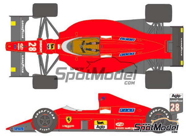 Image 1: Ferrari F1/89 640 Equipo Scuderia Ferrari patrocinado por Marlboro - Campeonato del Mundo de F1 1989 | Decoraci&oacute;n en escala&nbsp;1/20 fabricado por Shunko Models (ref.&nbsp;SHK-D223)