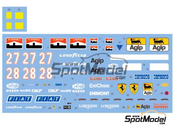 Image 2: Ferrari F1/89 640 Equipo Scuderia Ferrari patrocinado por Marlboro - Campeonato del Mundo de F1 1989 | Decoraci&oacute;n en escala&nbsp;1/20 fabricado por Shunko Models (ref.&nbsp;SHK-D223)
