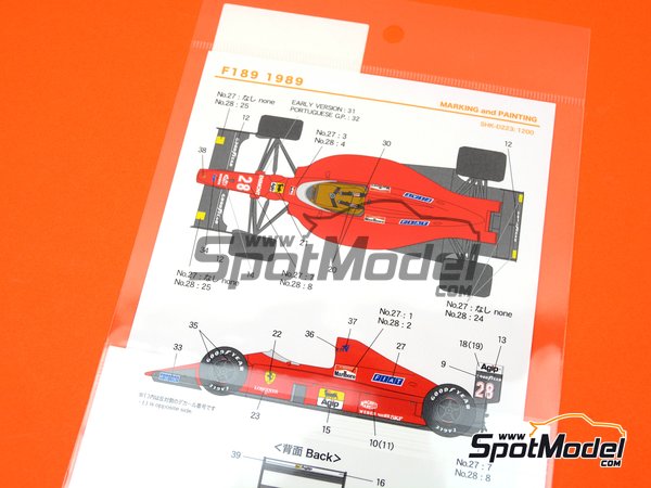 Image 5: Ferrari F1/89 640 Equipo Scuderia Ferrari patrocinado por Marlboro - Campeonato del Mundo de F1 1989 | Decoraci&oacute;n en escala&nbsp;1/20 fabricado por Shunko Models (ref.&nbsp;SHK-D223)