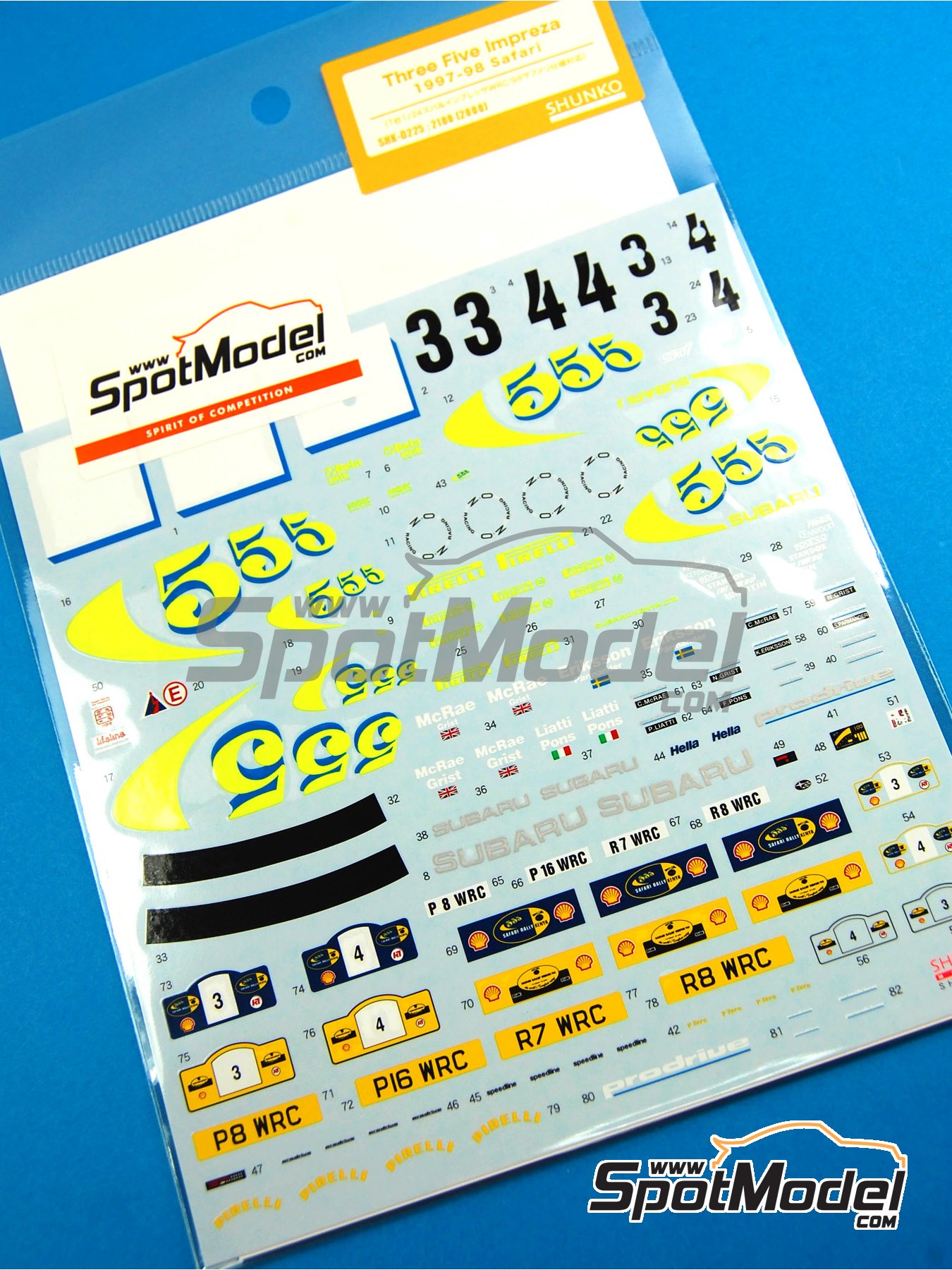 Subaru Impreza WRC 555 - Safari Rally 1997 and 1998 | Marking / livery in 1/24 scale manufactured by Shunko Models (ref.&nbsp;SHK-D225) image