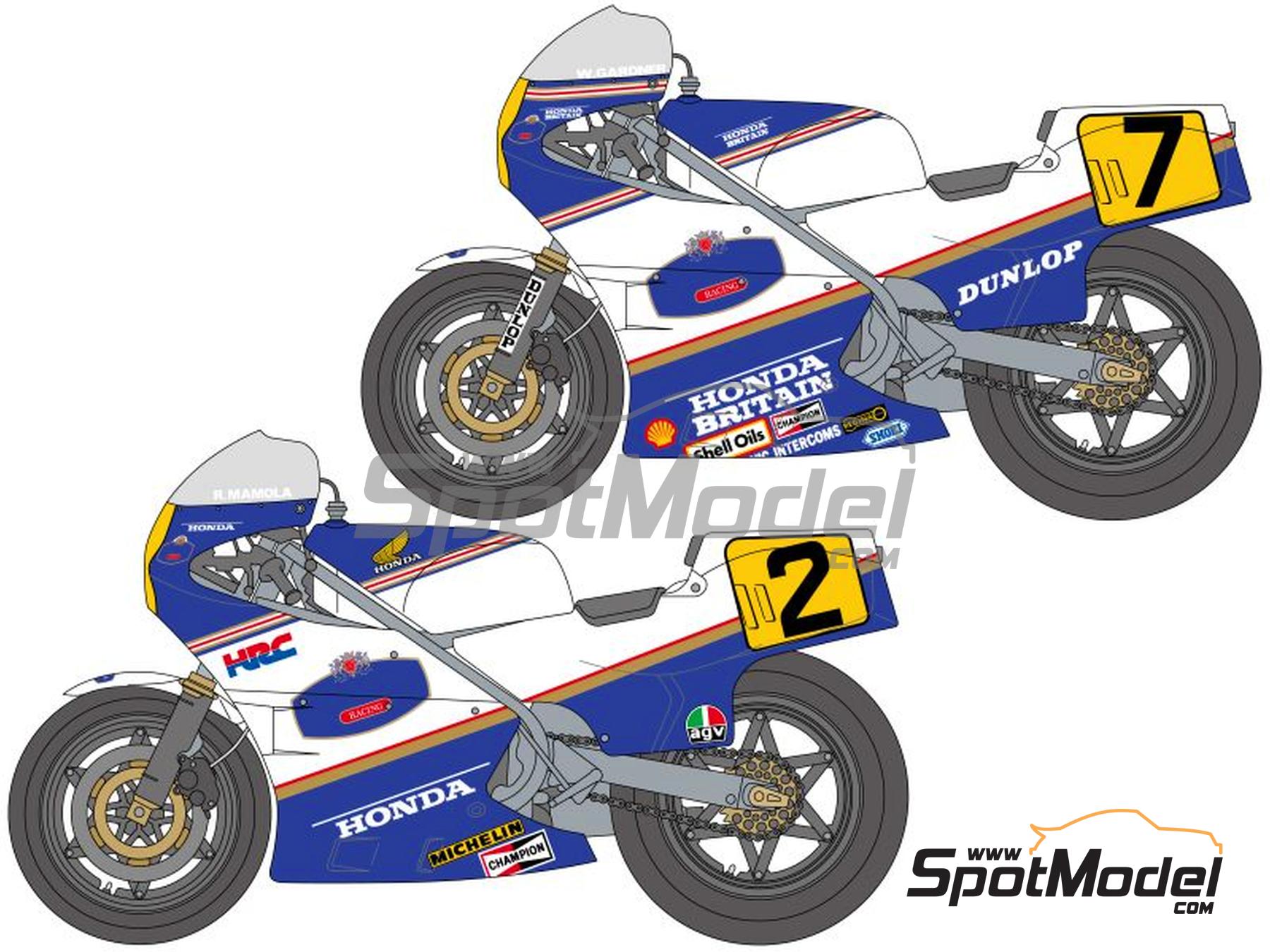 Image 2: Honda NS500 Equipo HRC patrocinado por Rothmans - Campeonato del Mundo de Motociclismo 1985 | Decoración en escala 1/12 fabricado por Shunko Models (ref. SHK-D227SE)