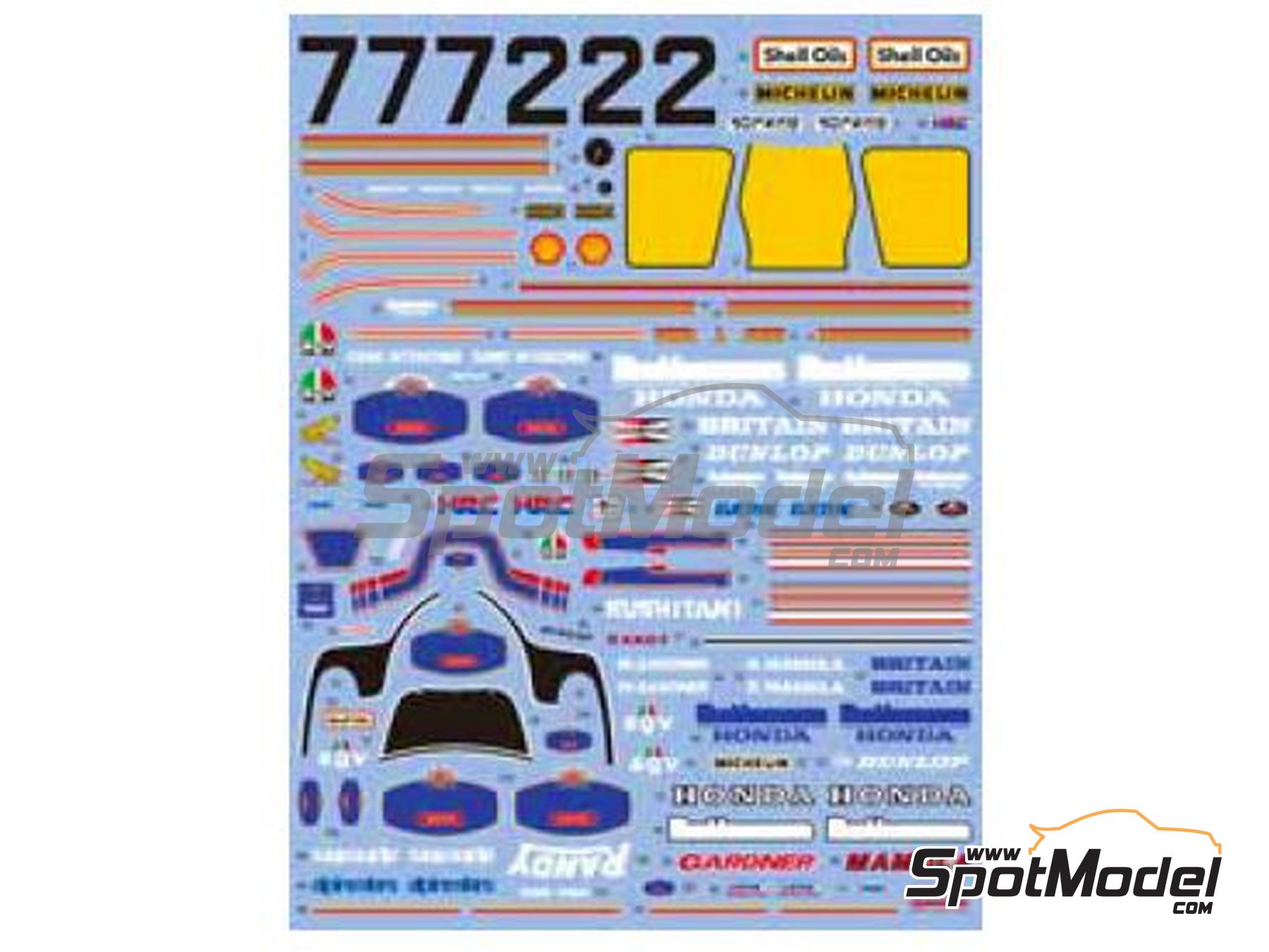 Image 3: Honda NS500 Equipo HRC patrocinado por Rothmans - Campeonato del Mundo de Motociclismo 1985 | Decoración en escala 1/12 fabricado por Shunko Models (ref. SHK-D227SE)