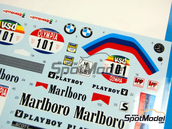 Image 3: BMW R80G/S + rider sponsored by Marlboro - Dakar Rally 1985 | Marking / livery in 1/12 scale manufactured by Shunko Models (ref.&nbsp;SHK-D230)