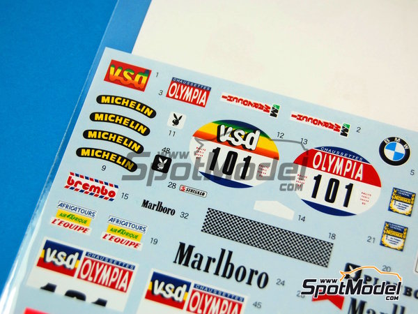 Image 4: BMW R80G/S + rider sponsored by Marlboro - Dakar Rally 1985 | Marking / livery in 1/12 scale manufactured by Shunko Models (ref.&nbsp;SHK-D230)