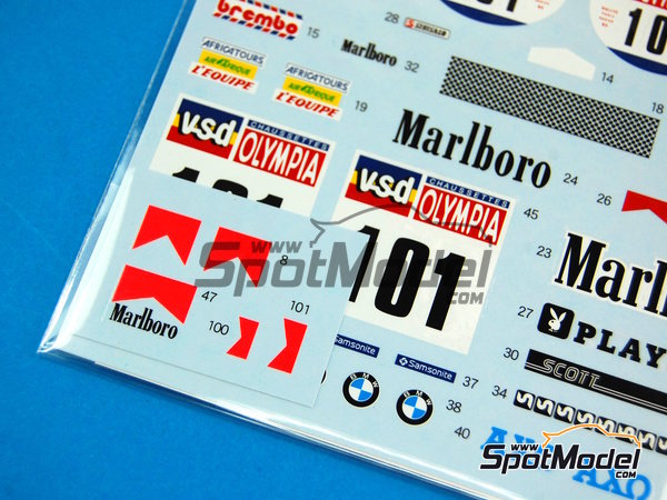 Image 5: BMW R80G/S + rider sponsored by Marlboro - Dakar Rally 1985 | Marking / livery in 1/12 scale manufactured by Shunko Models (ref.&nbsp;SHK-D230)