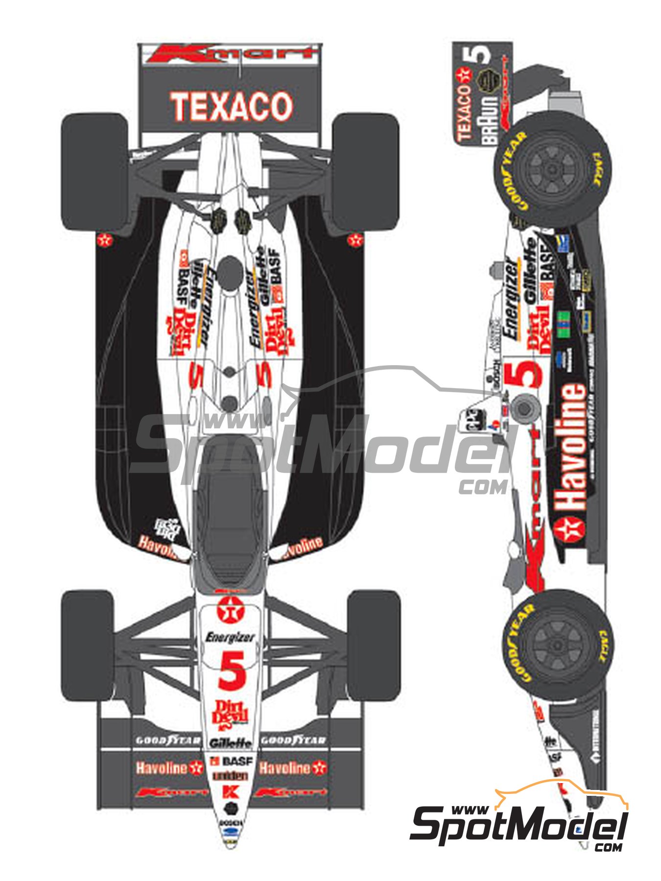 Lola Ford T93/00 Havoline Texaco - CART IndyCar World Series 1993 | Marking / livery in 1/20 scale manufactured by Shunko Models (ref.&nbsp;SHK-D268) image