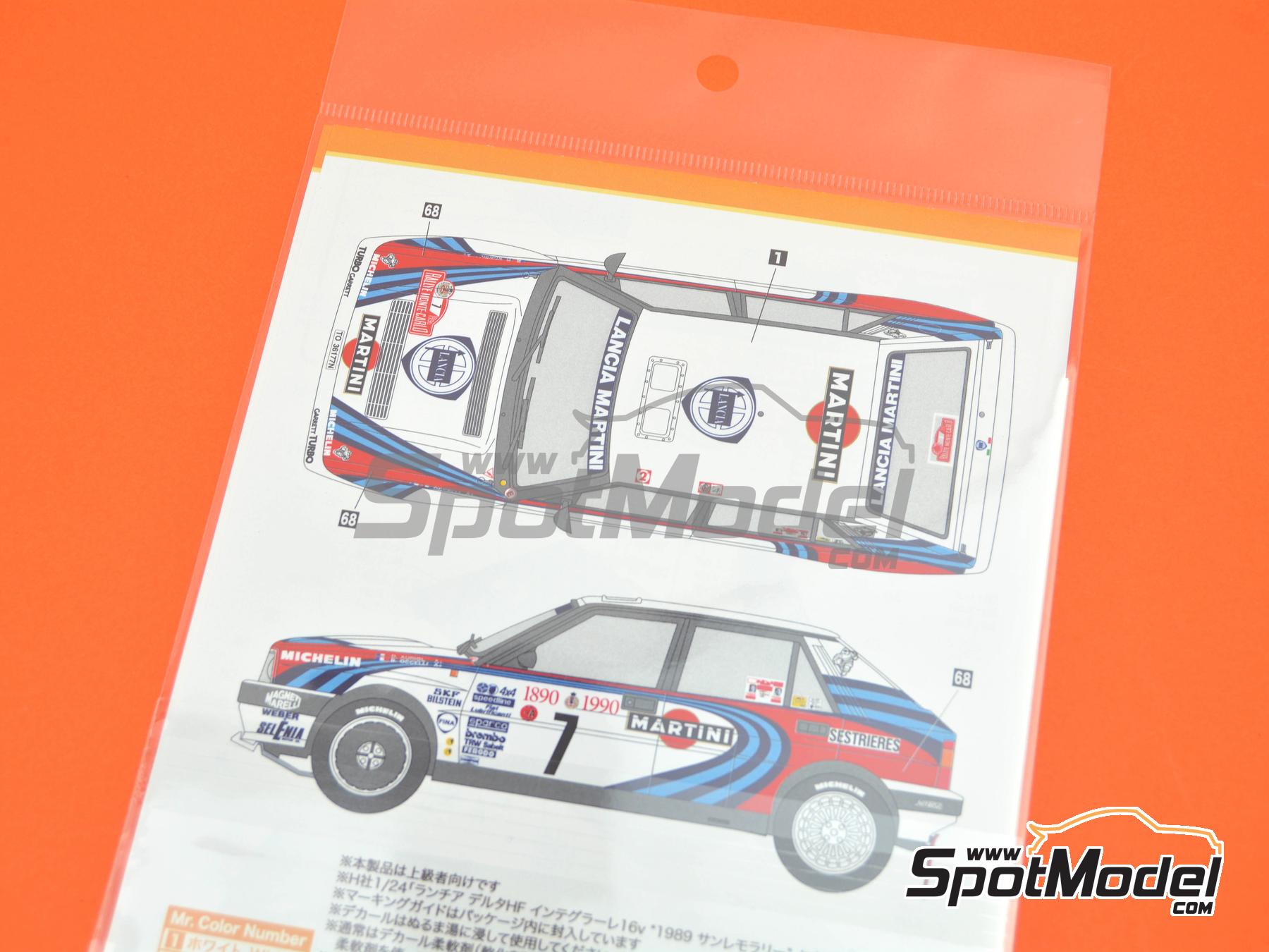 Image 4: Lancia Delta HF Integrale 16V sponsored by Martini - Monte Carlo Rally - Rallye Automobile de Monte-Carlo 1990 | Marking / livery in 1/24 scale manufactured by Shunko Models (ref.&nbsp;SHK-D322B)