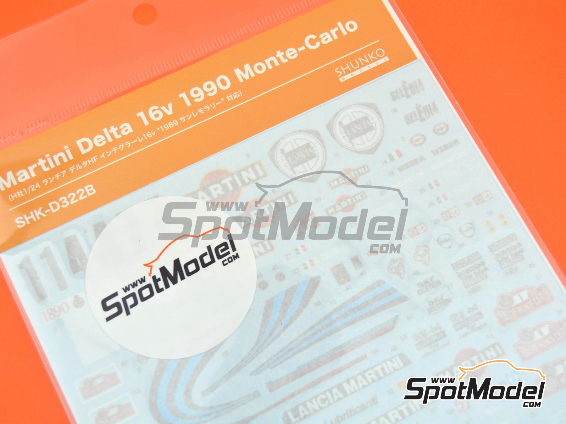 Image 5: Lancia Delta HF Integrale 16V sponsored by Martini - Monte Carlo Rally - Rallye Automobile de Monte-Carlo 1990 | Marking / livery in 1/24 scale manufactured by Shunko Models (ref.&nbsp;SHK-D322B)