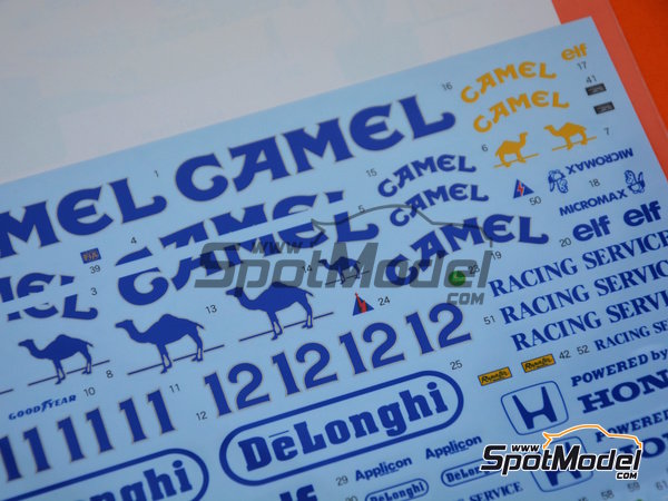 Image 3: Lotus Honda 99T Lotus Team sponsored by De Longhi Camel - FIA Formula 1 World Championship 1987 | Marking / livery in 1/20 scale manufactured by Shunko Models (ref. SHK-D330)