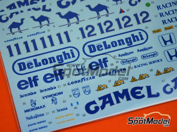 Image 4: Lotus Honda 99T Lotus Team sponsored by De Longhi Camel - FIA Formula 1 World Championship 1987 | Marking / livery in 1/20 scale manufactured by Shunko Models (ref. SHK-D330)