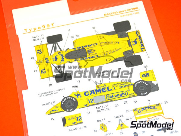 Image 6: Lotus Honda 99T Lotus Team sponsored by De Longhi Camel - FIA Formula 1 World Championship 1987 | Marking / livery in 1/20 scale manufactured by Shunko Models (ref. SHK-D330)