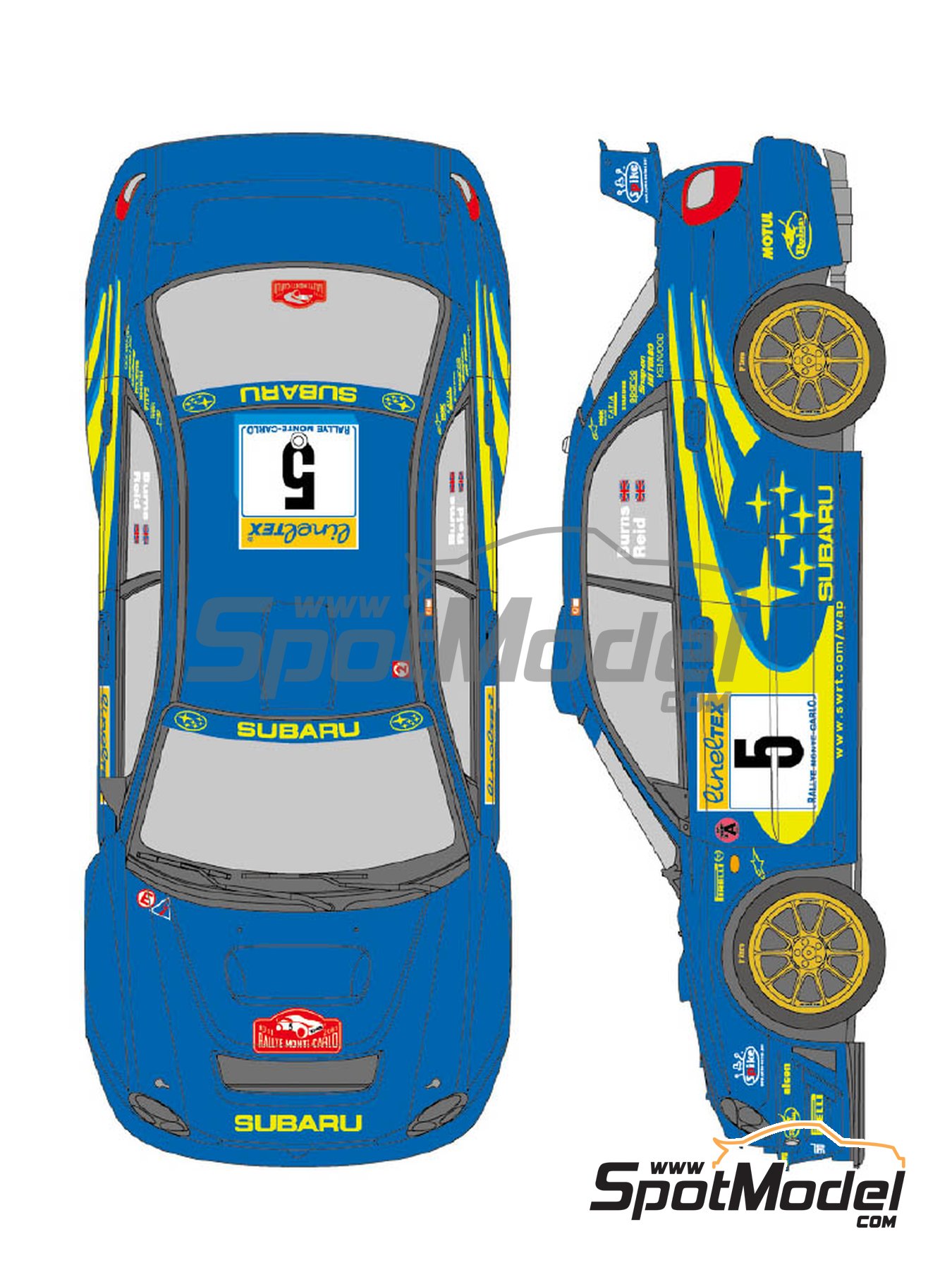 Subaru Impreza WRC Works Team Impreza - Montecarlo Rally - Rallye Automobile de Monte-Carlo 2001 | Marking / livery in 1/24 scale manufactured by Shunko Models (ref.&nbsp;SHK-D341) image