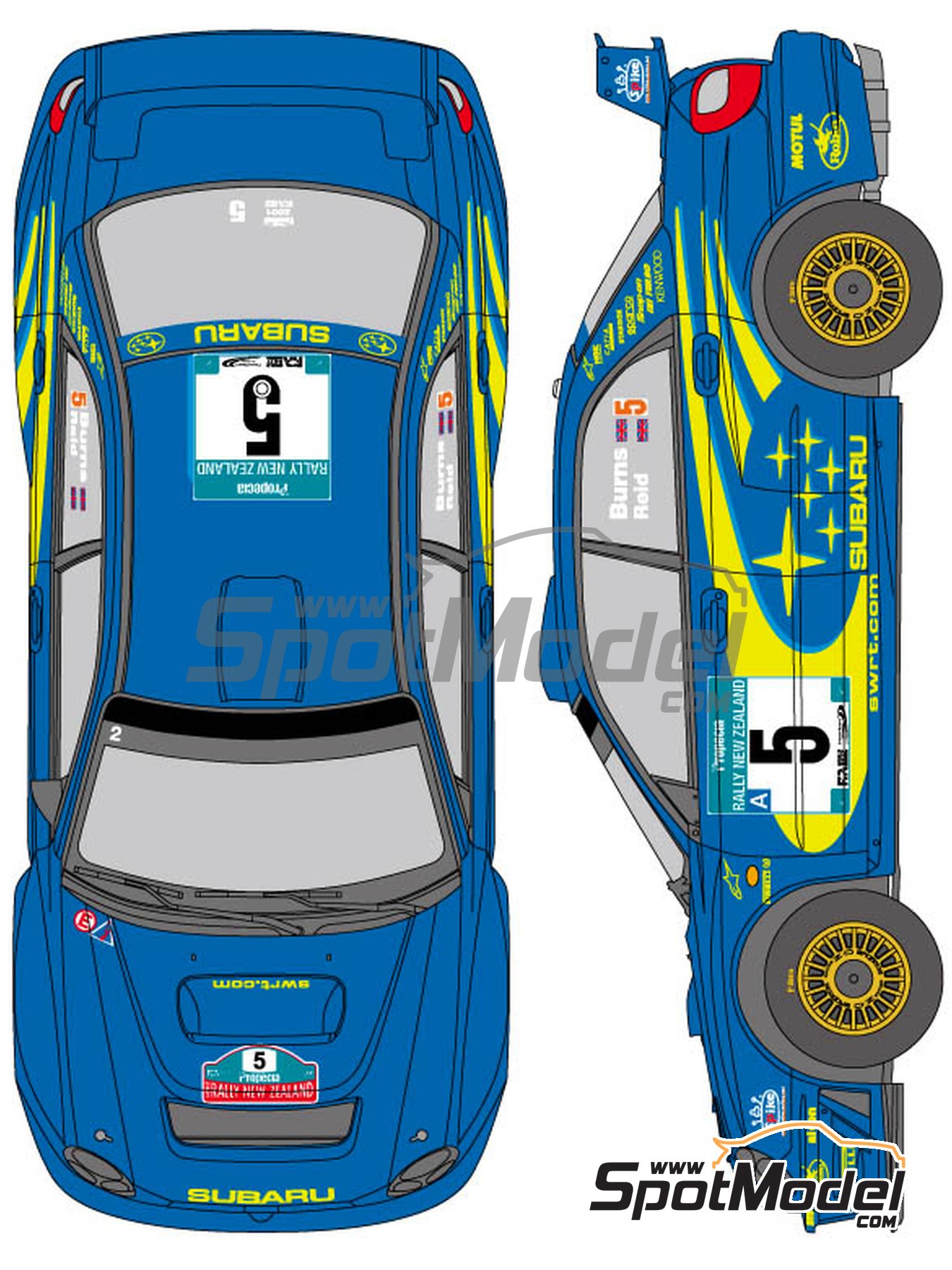Subaru Impreza WRC Works Team Impreza - New Zealand rally 2001 | Marking / livery in 1/24 scale manufactured by Shunko Models (ref.&nbsp;SHK-D342) image
