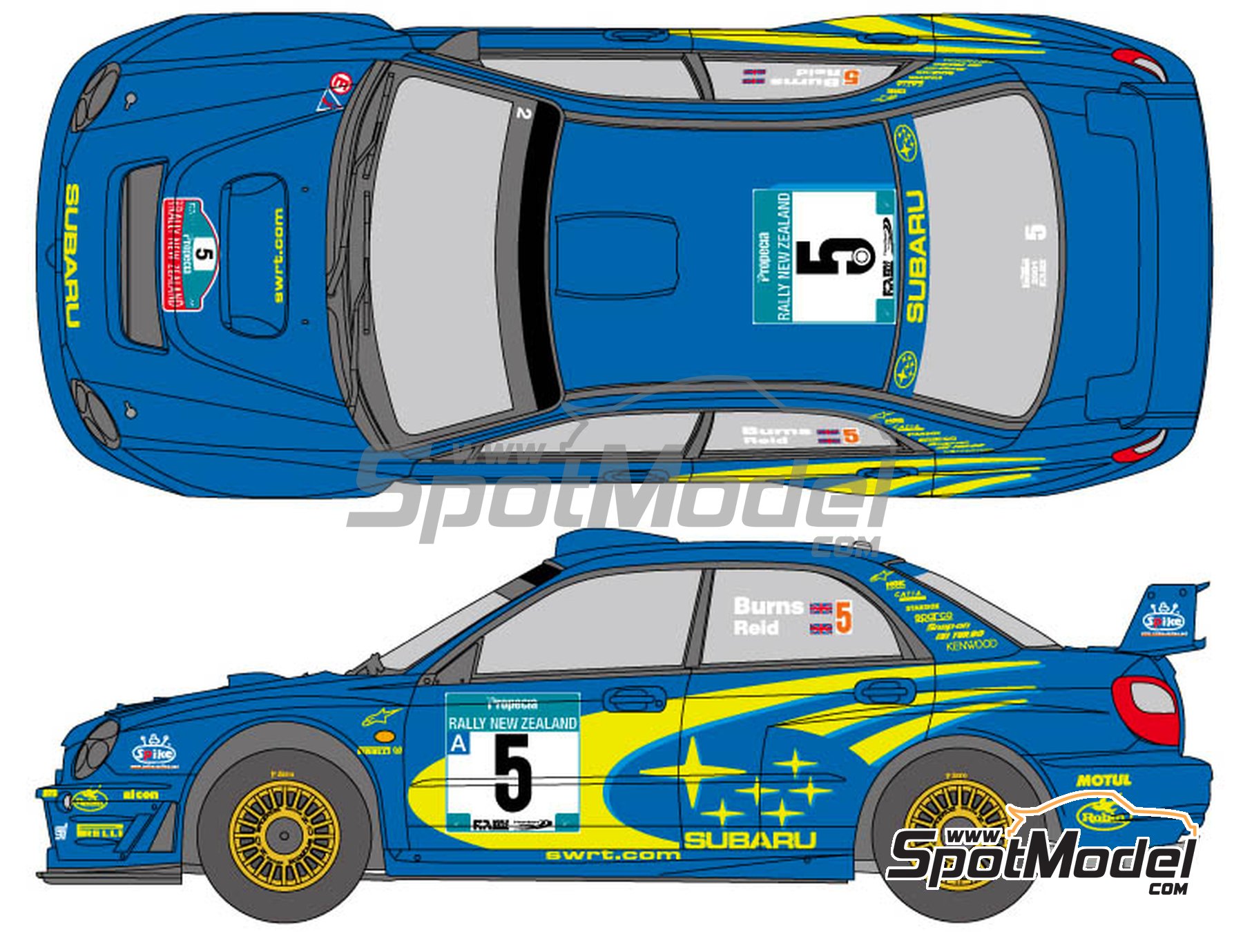 Image 2: Subaru Impreza WRC Works Team Impreza - New Zealand rally 2001 | Marking / livery in 1/24 scale manufactured by Shunko Models (ref.&nbsp;SHK-D342)