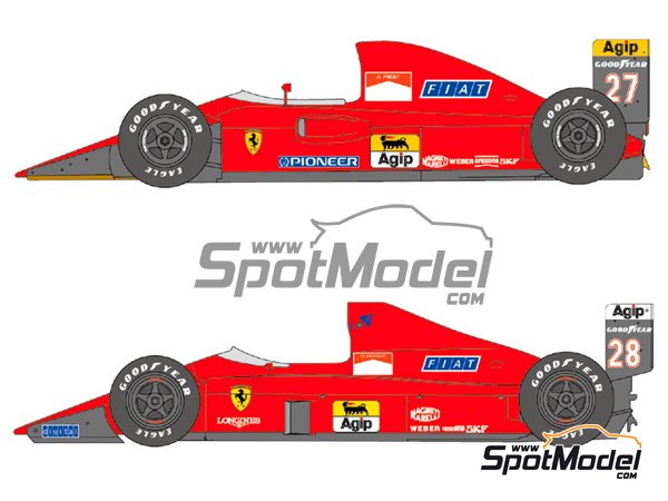 Image 2: Ferrari 641/2 F1-90 Equipo Scuderia Ferrari patrocinado por Marlboro - Campeonato del Mundo FIA de Formula 1 1990 | Decoraci&oacute;n en escala&nbsp;1/24 fabricado por Shunko Models (ref.&nbsp;SHK-D372)