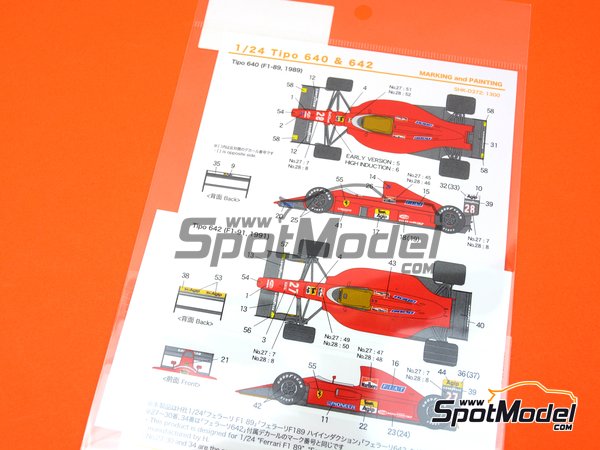 Image 5: Ferrari 641/2 F1-90 Equipo Scuderia Ferrari patrocinado por Marlboro - Campeonato del Mundo FIA de Formula 1 1990 | Decoraci&oacute;n en escala&nbsp;1/24 fabricado por Shunko Models (ref.&nbsp;SHK-D372)