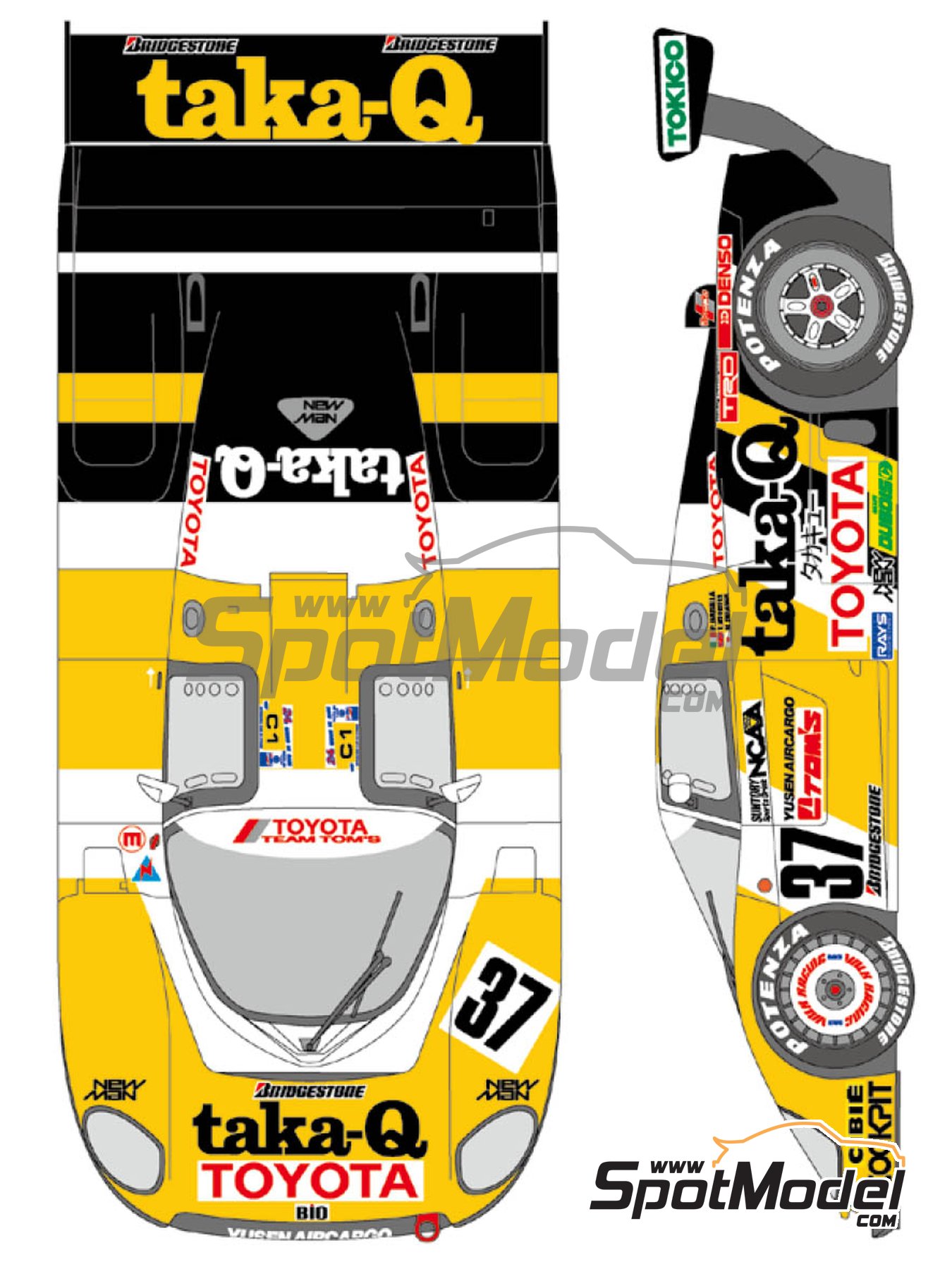 Shunko Models: Marking / livery 1/24 scale - Toyota 88C Group C Tom's Team  sponsored by Taka-Q #37 - Paolo Barilla (IT) + Tiff Needell (GB) + Hitoshi  Ogawa (JP) - 24