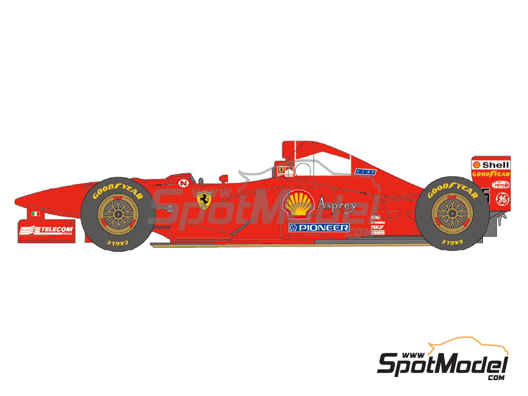 Image 1: Ferrari 310B Scuderia Ferrari Team sponsored by Marlboro Asprey Shell - Canadian Formula 1 Grand Prix, Japanese Formula 1 Grand Prix 1997 | Marking / livery in 1/20 scale manufactured by Shunko Models (ref.&nbsp;SHK-D415)