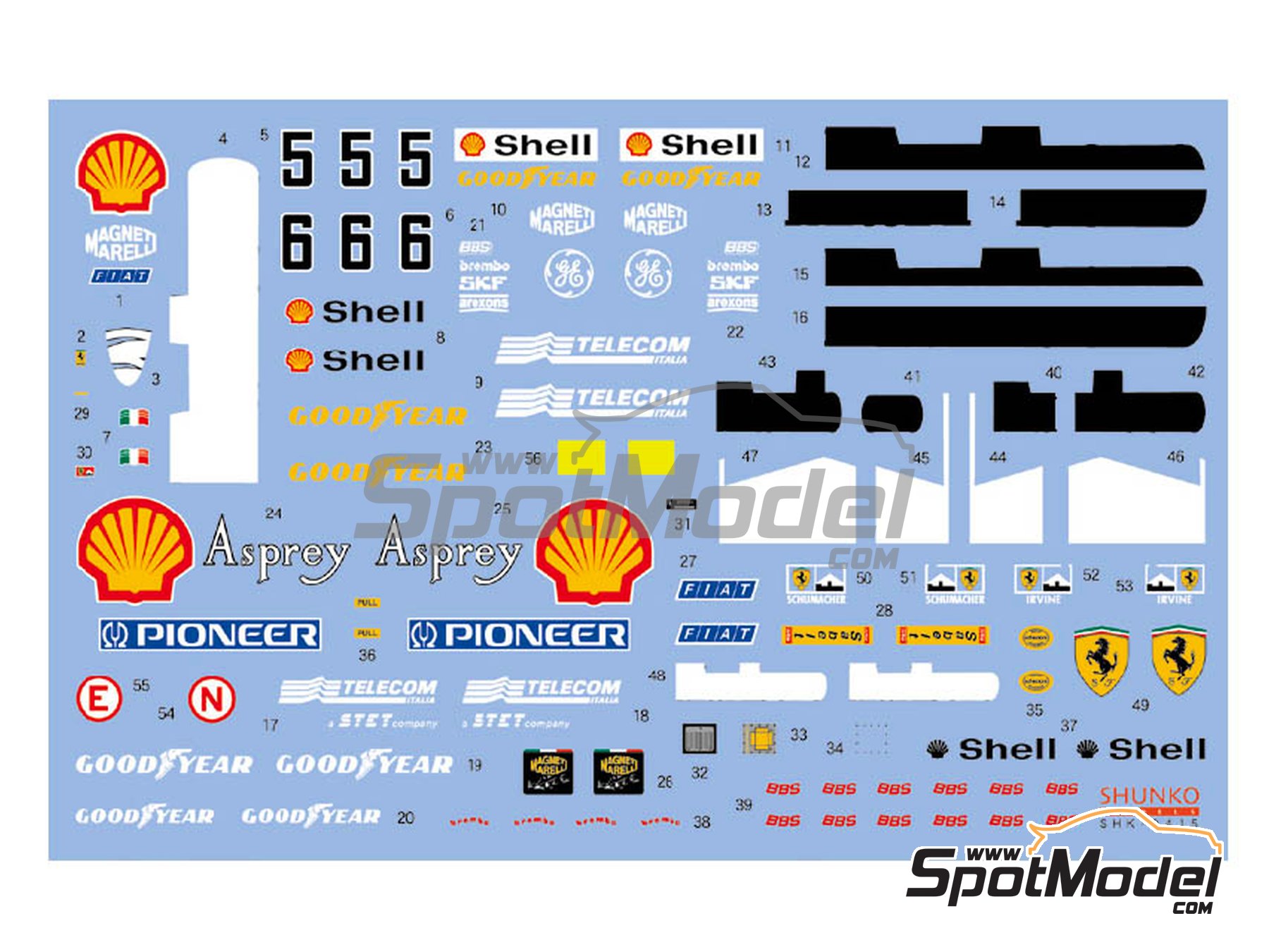 Image 3: Ferrari 310B Scuderia Ferrari Team sponsored by Marlboro Asprey Shell - Canadian Formula 1 Grand Prix, Japanese Formula 1 Grand Prix 1997 | Marking / livery in 1/20 scale manufactured by Shunko Models (ref.&nbsp;SHK-D415)