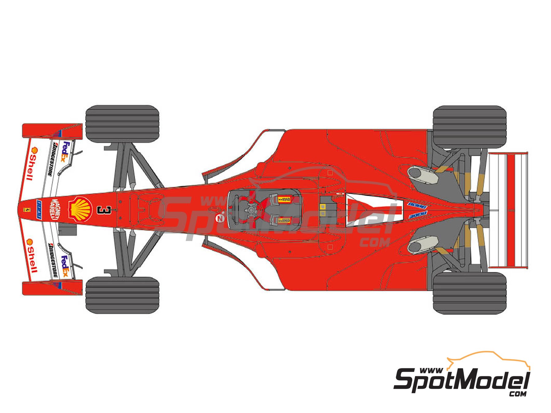 Image 1: Ferrari F1 2000 Scuderia Ferrari Team sponsored by Marlboro - FIA Formula 1 World Championship 2000 | Marking / livery in 1/20 scale manufactured by Shunko Models (ref.&nbsp;SHK-D426)