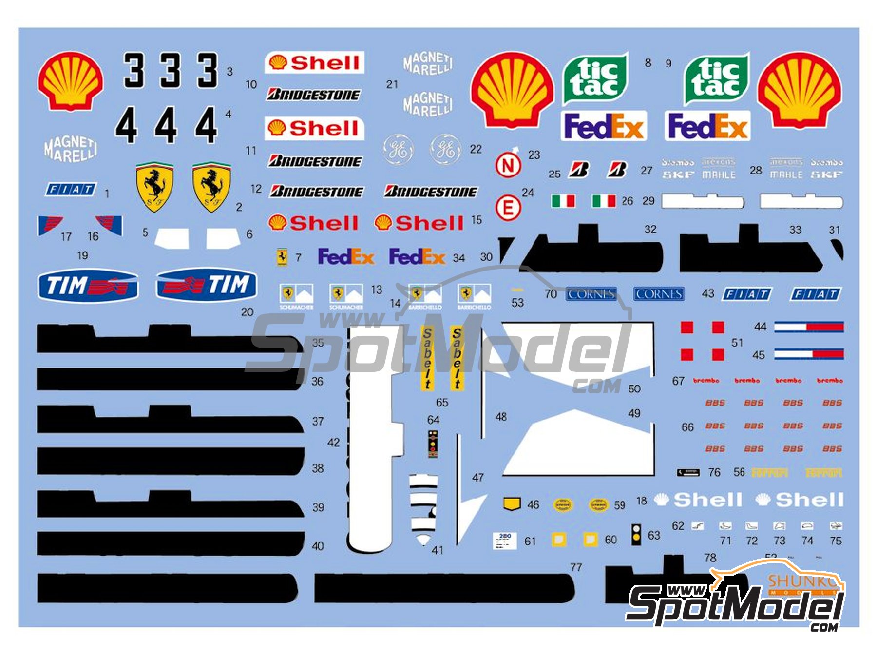 Image 3: Ferrari F1 2000 Scuderia Ferrari Team sponsored by Marlboro - FIA Formula 1 World Championship 2000 | Marking / livery in 1/20 scale manufactured by Shunko Models (ref.&nbsp;SHK-D426)