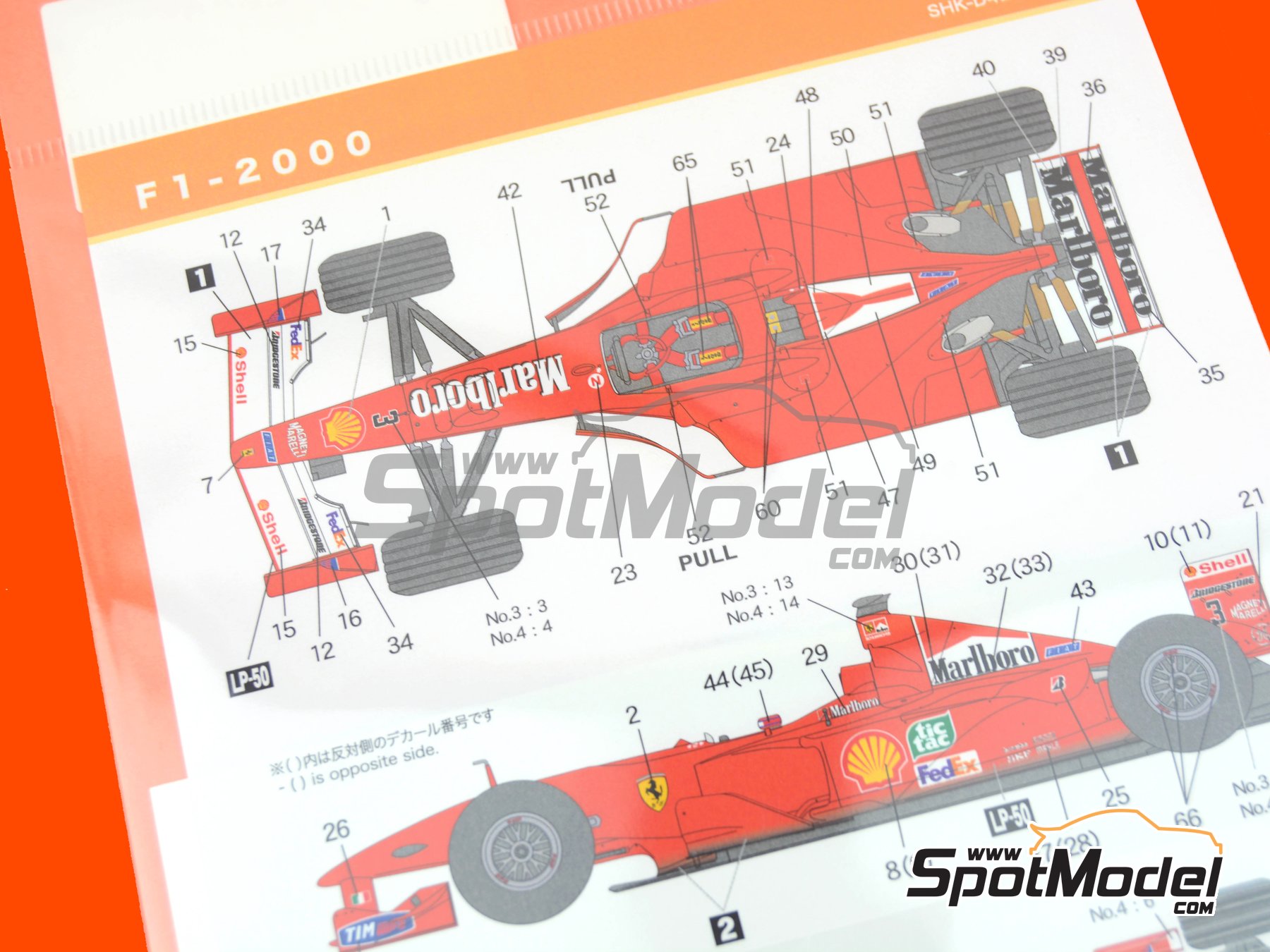 Image 7: Ferrari F1 2000 Scuderia Ferrari Team sponsored by Marlboro - FIA Formula 1 World Championship 2000 | Marking / livery in 1/20 scale manufactured by Shunko Models (ref.&nbsp;SHK-D426)