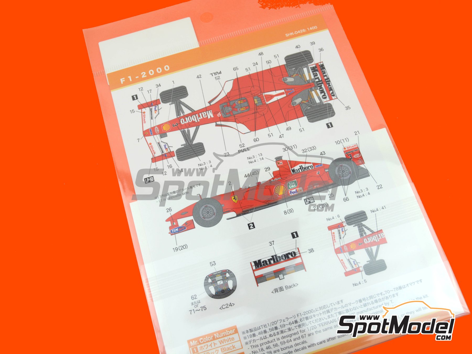 Image 9: Ferrari F1 2000 Scuderia Ferrari Team sponsored by Marlboro - FIA Formula 1 World Championship 2000 | Marking / livery in 1/20 scale manufactured by Shunko Models (ref.&nbsp;SHK-D426)