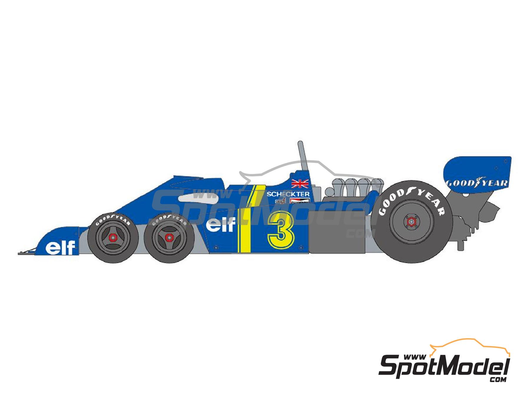 Image 2: Tyrrell Ford P34 Equipo Tyrrell Racing patrocinado por ELF - Gran Premio de Fórmula 1 de Japón, Gran Premio de Formula 1 de Suecia 1976 | Decoración en escala 1/12 fabricado por Shunko Models (ref. SHK-D454)
