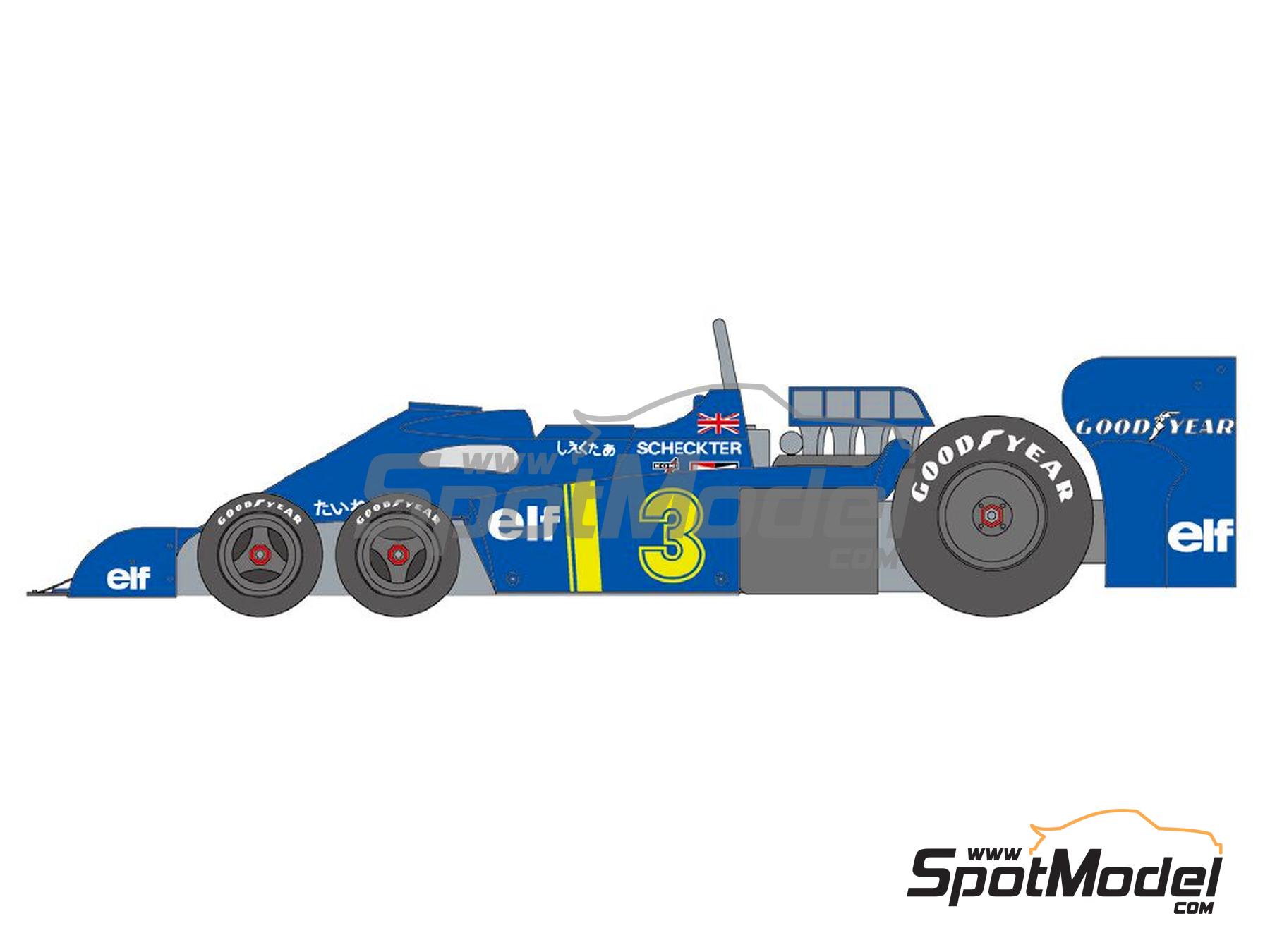 Image 3: Tyrrell Ford P34 Equipo Tyrrell Racing patrocinado por ELF - Gran Premio de Fórmula 1 de Japón, Gran Premio de Formula 1 de Suecia 1976 | Decoración en escala 1/12 fabricado por Shunko Models (ref. SHK-D454)