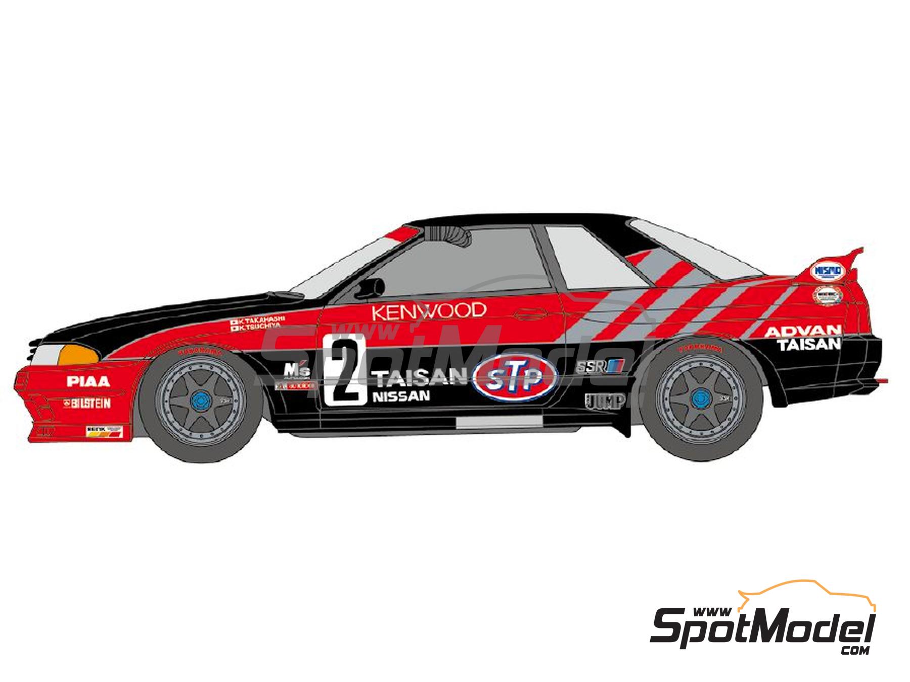 Image 1: Nissan Skyline GT-R Group A sponsored by Taisan - Japan Touring Car Championship (JTCC) 1992 | Marking / livery in 1/24 scale manufactured by Shunko Models (ref. SHK-D469)