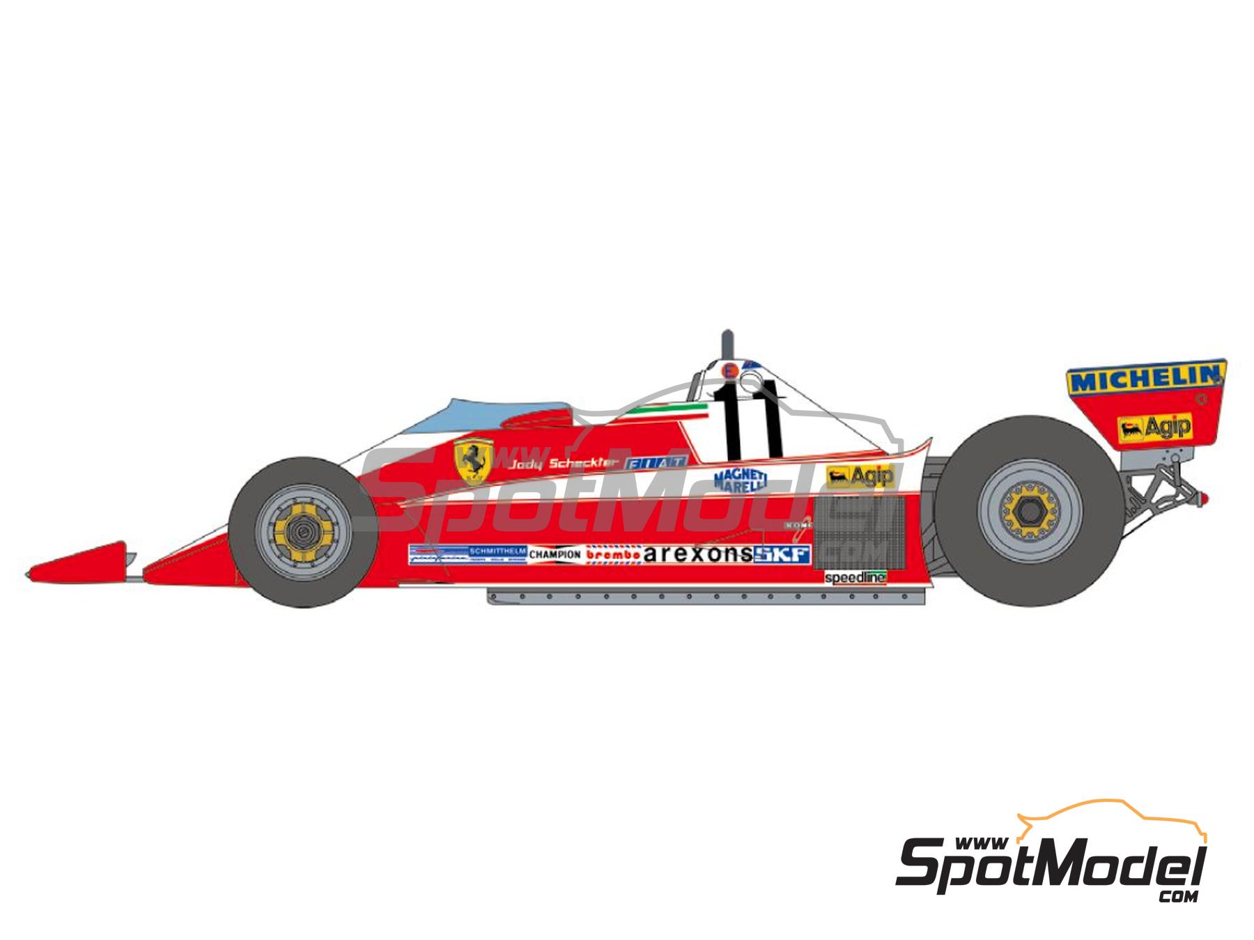 Image 3: Ferrari 312T3 Scuderia Ferrari Team - Brazilian Formula 1 Grand Prix, Canadian Formula 1 Grand Prix, British Formula 1 Grand Prix 1978 and 1979 | Marking / livery in 1/20 scale manufactured by Shunko Models (ref. SHK-D479)