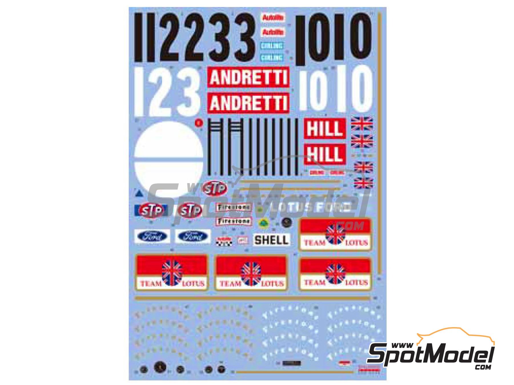 Image 2: Lotus Ford 49B Equipo Gold Leaf Lotus - Gran Premio de Fórmula 1 de Mexico, Gran Premio de Fórmula 1 de Sudáfrica 1968 y 1969 | Decoración en escala 1/12 fabricado por Shunko Models (ref. SHK-D498)