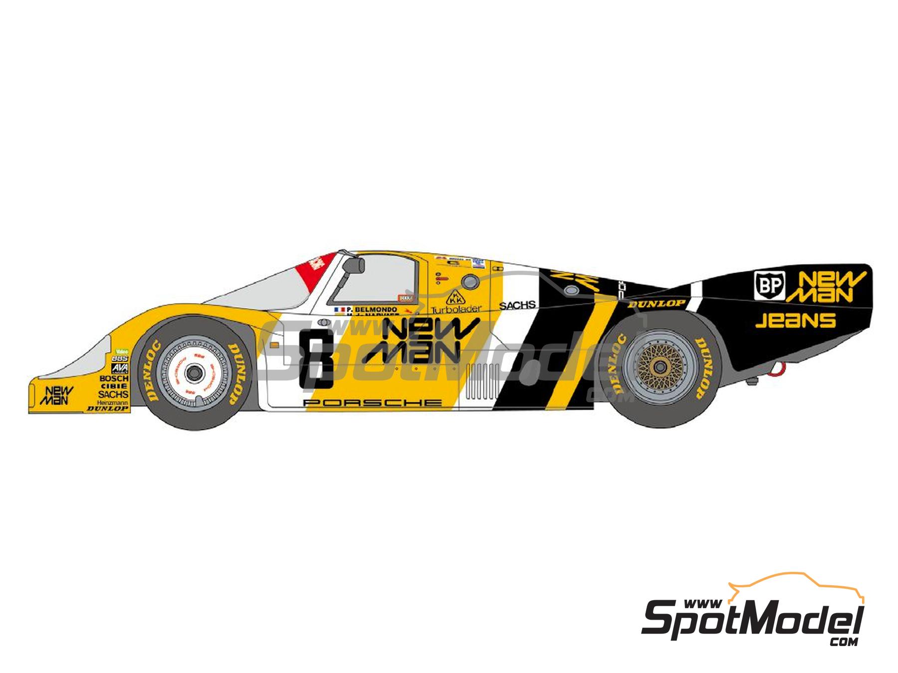 Image 1: Porsche 956B Joest Racing Team sponsored by NewMan, BP - 24 Hours Le Mans 1985 | Marking / livery in 1/24 scale manufactured by Shunko Models (ref.&nbsp;SHK-D501)
