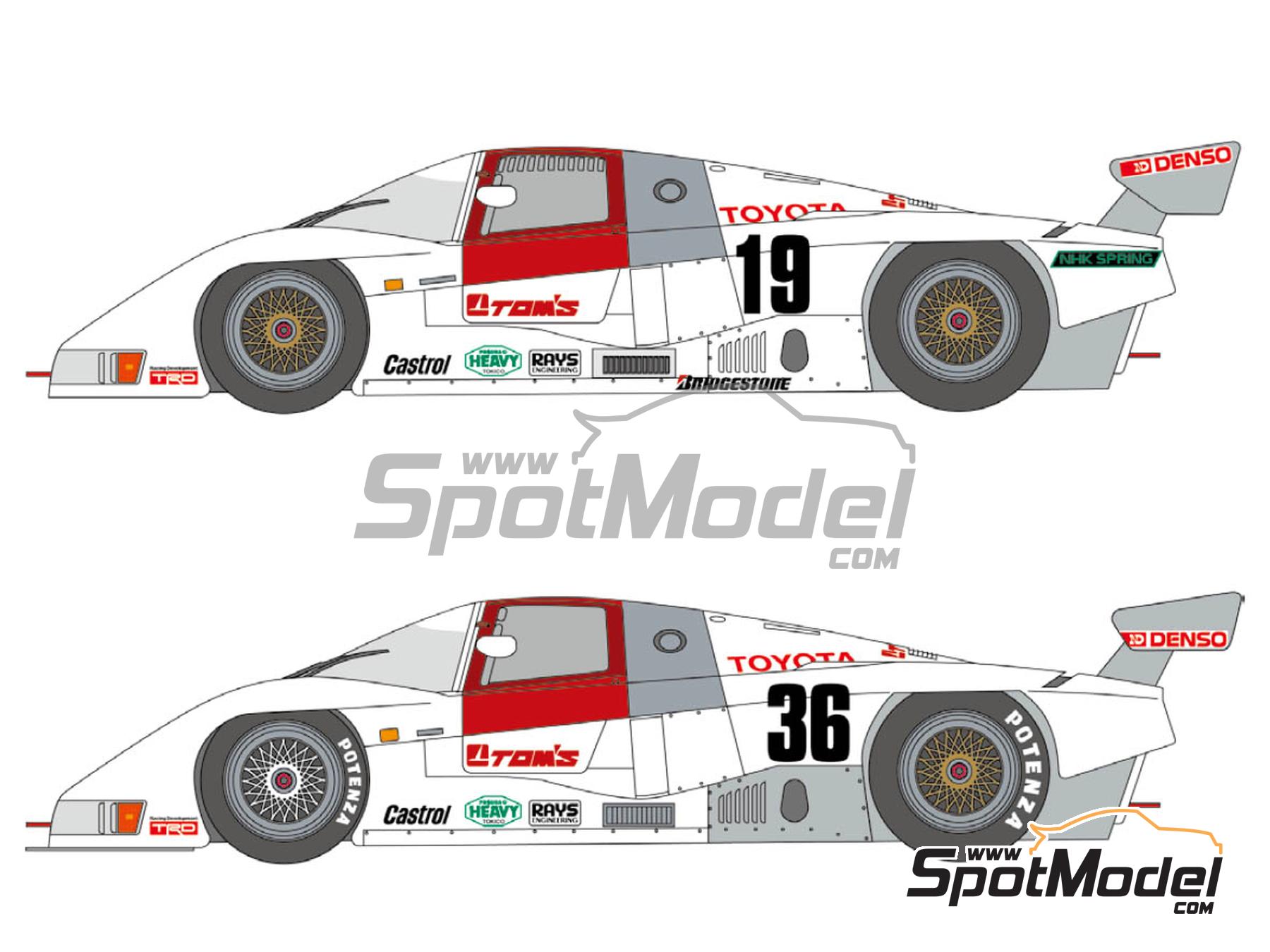 Image 1: Toyota 84C Tom's Team sponsored by Denso - Fuji 1000 Km, All Japan Sport Prototype Championship (JSPC) 1984 | Marking / livery in 1/24 scale manufactured by Shunko Models (ref. SHK-D505)